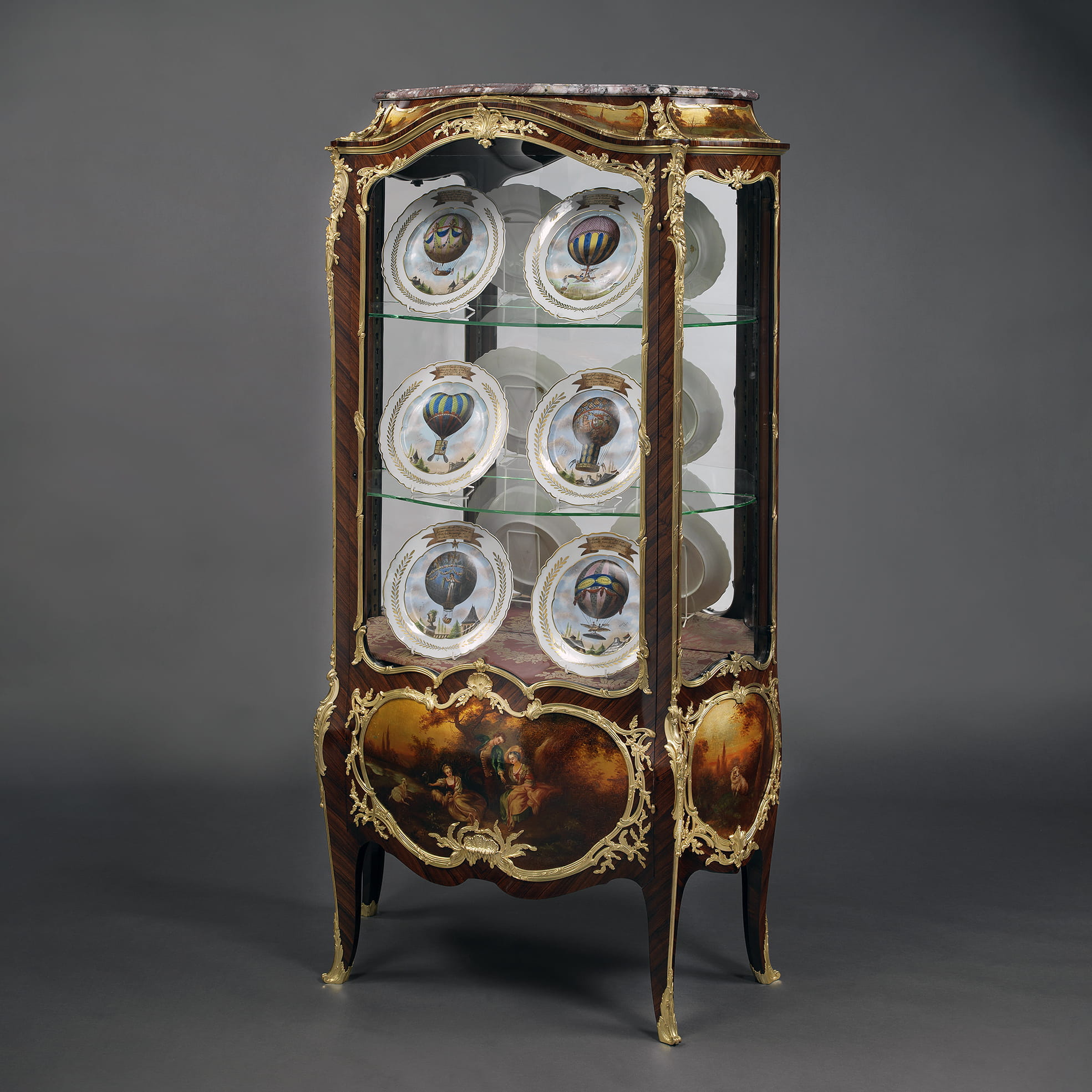 A Fine Louis XV Style Gilt-Bronze Mounted Vernis Martin Vitrine