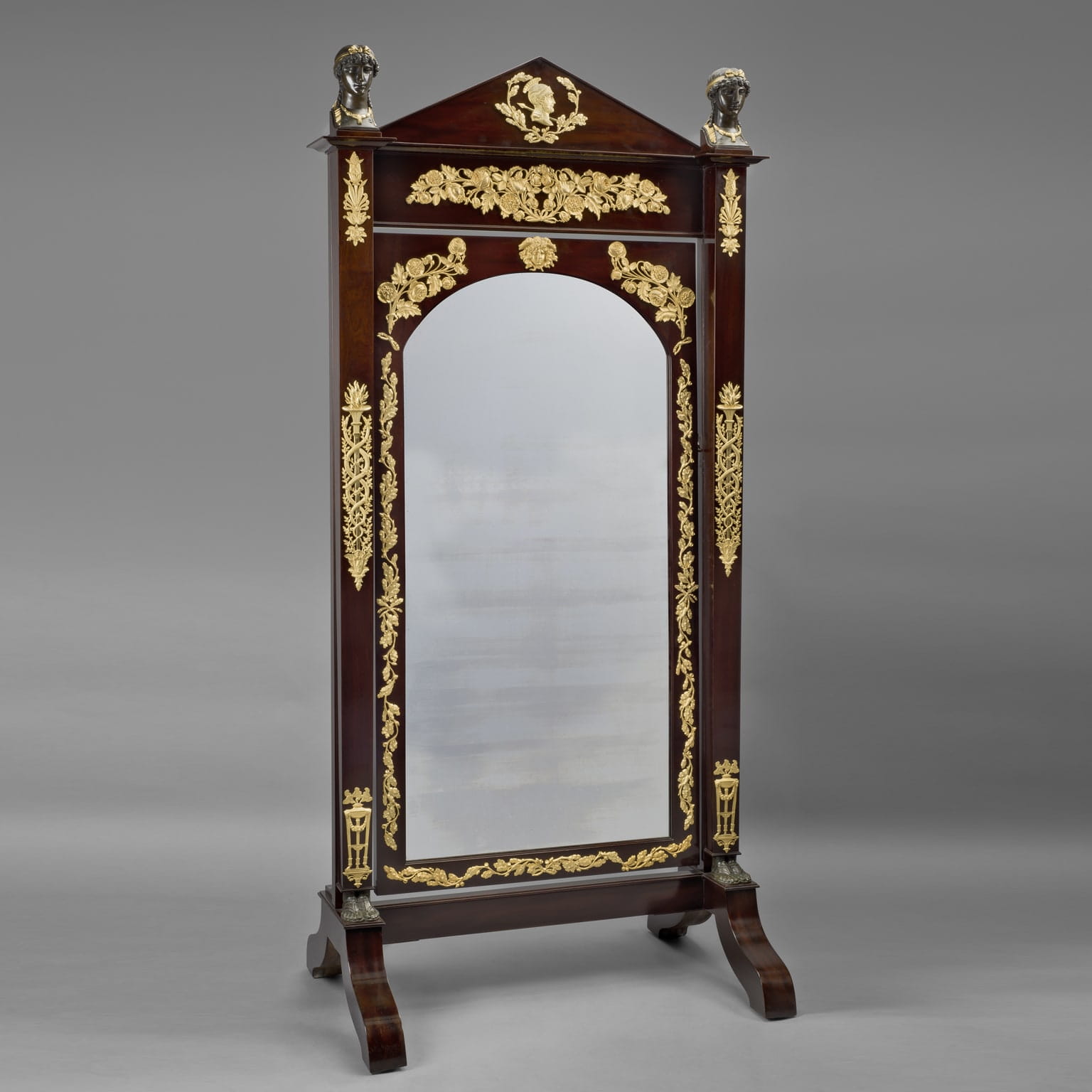 A Very Fine Empire Cheval Mirror or 'Psyche'