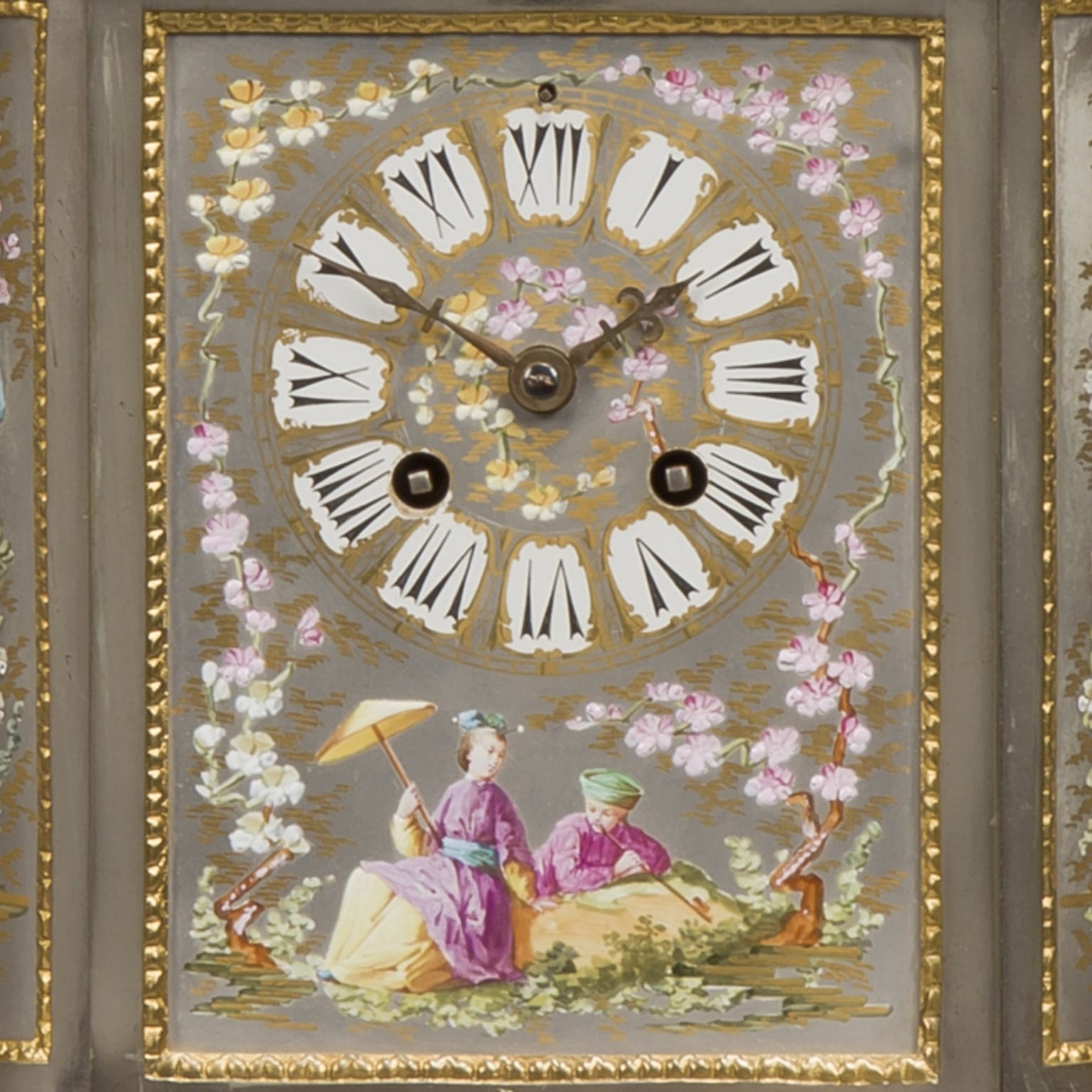 A Fine Napoleon III Gilt-Bronze Mounted Porcelain Clock Garniture - Image 4