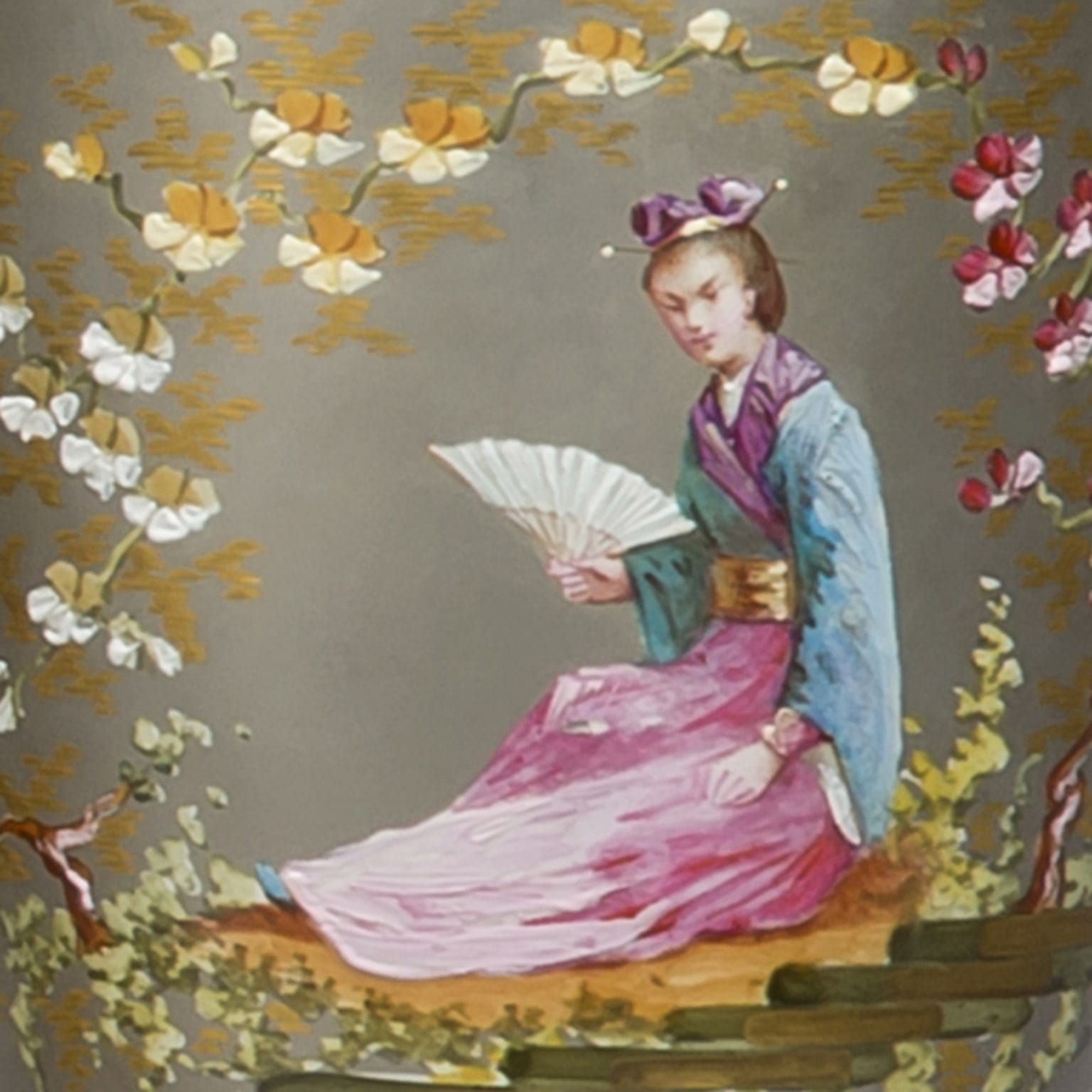 A Fine Napoleon III Gilt-Bronze Mounted Porcelain Clock Garniture - Image 9