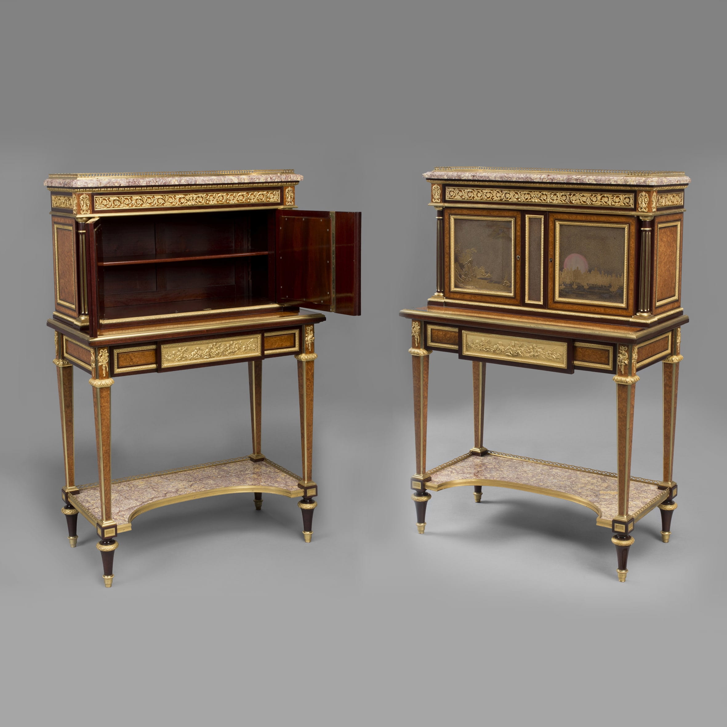 A Very Rare Pair of Louis XVI Style Exhibition Bonheur Du Jours - Image 3