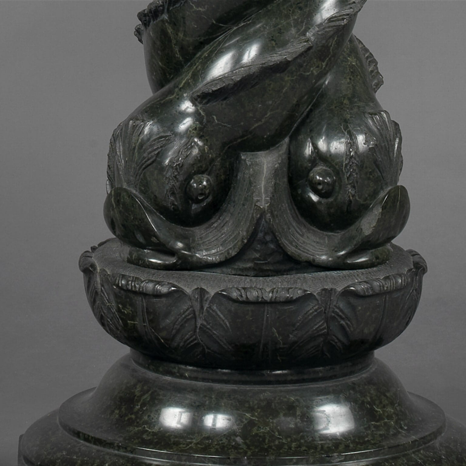 A Pair Of Unusual Green Serpentine Marble Pedestals - Image 3