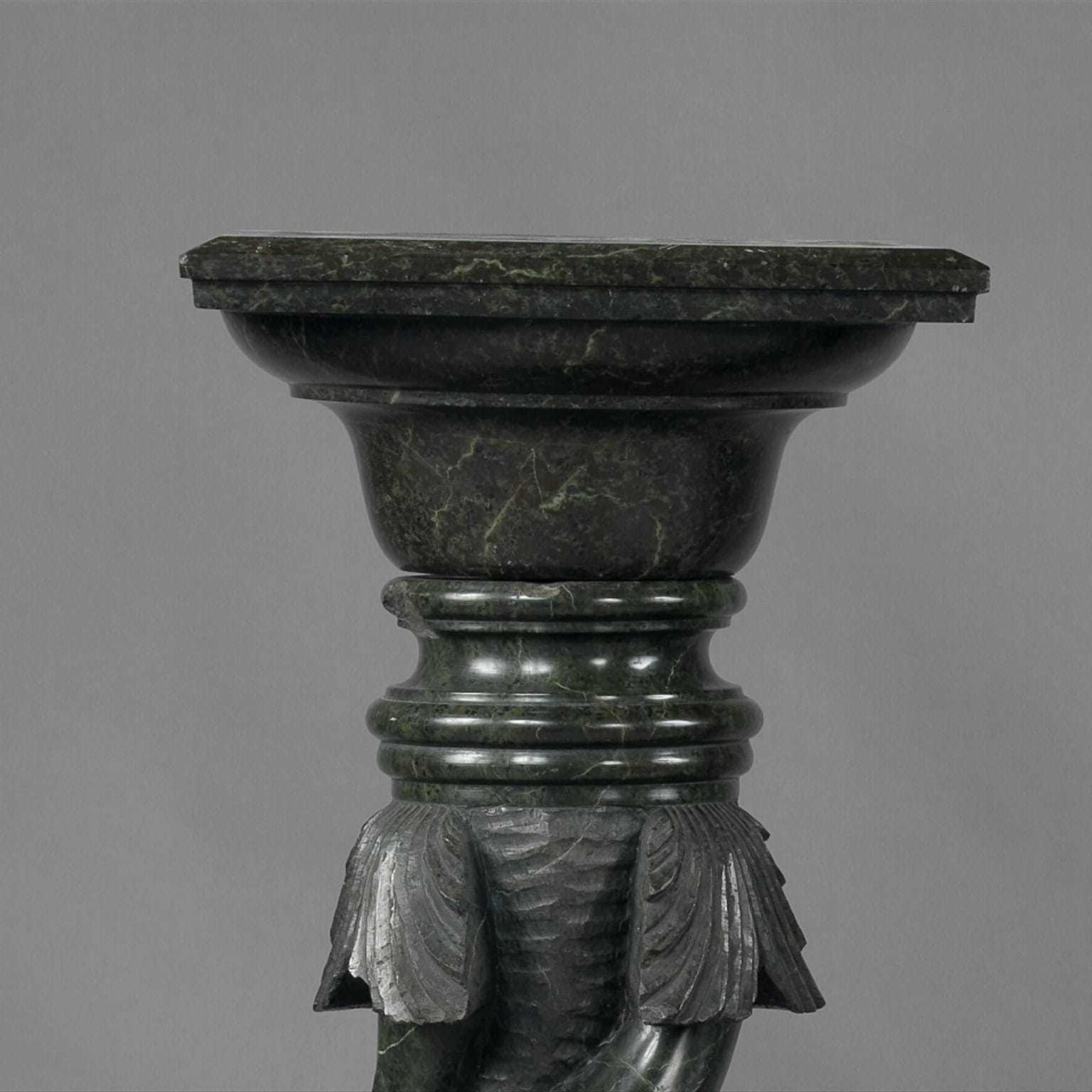 A Pair Of Unusual Green Serpentine Marble Pedestals - Image 2