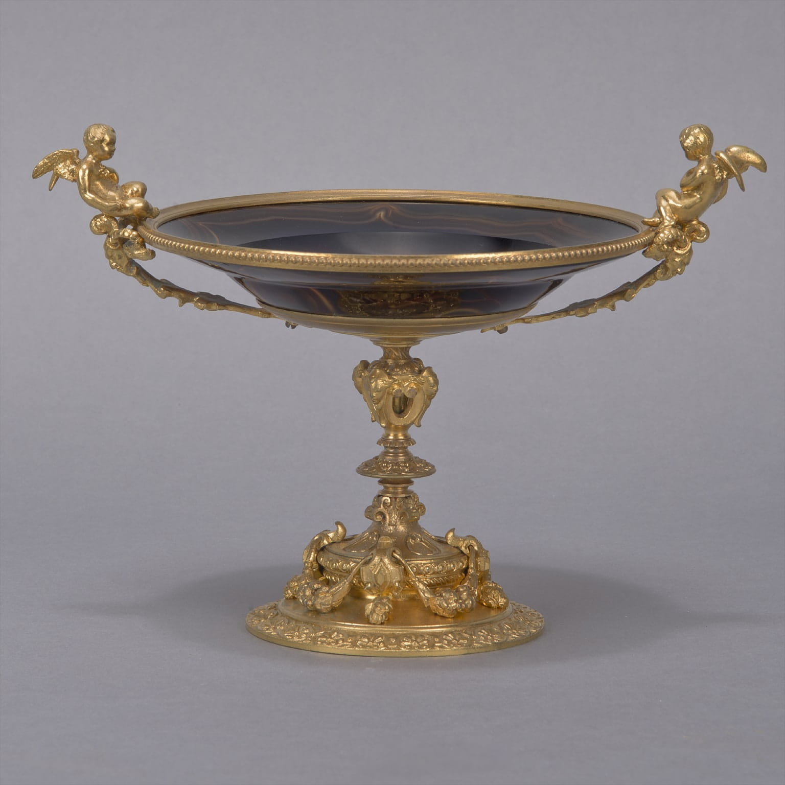 A Gilt-Bronze and Agate Tazza