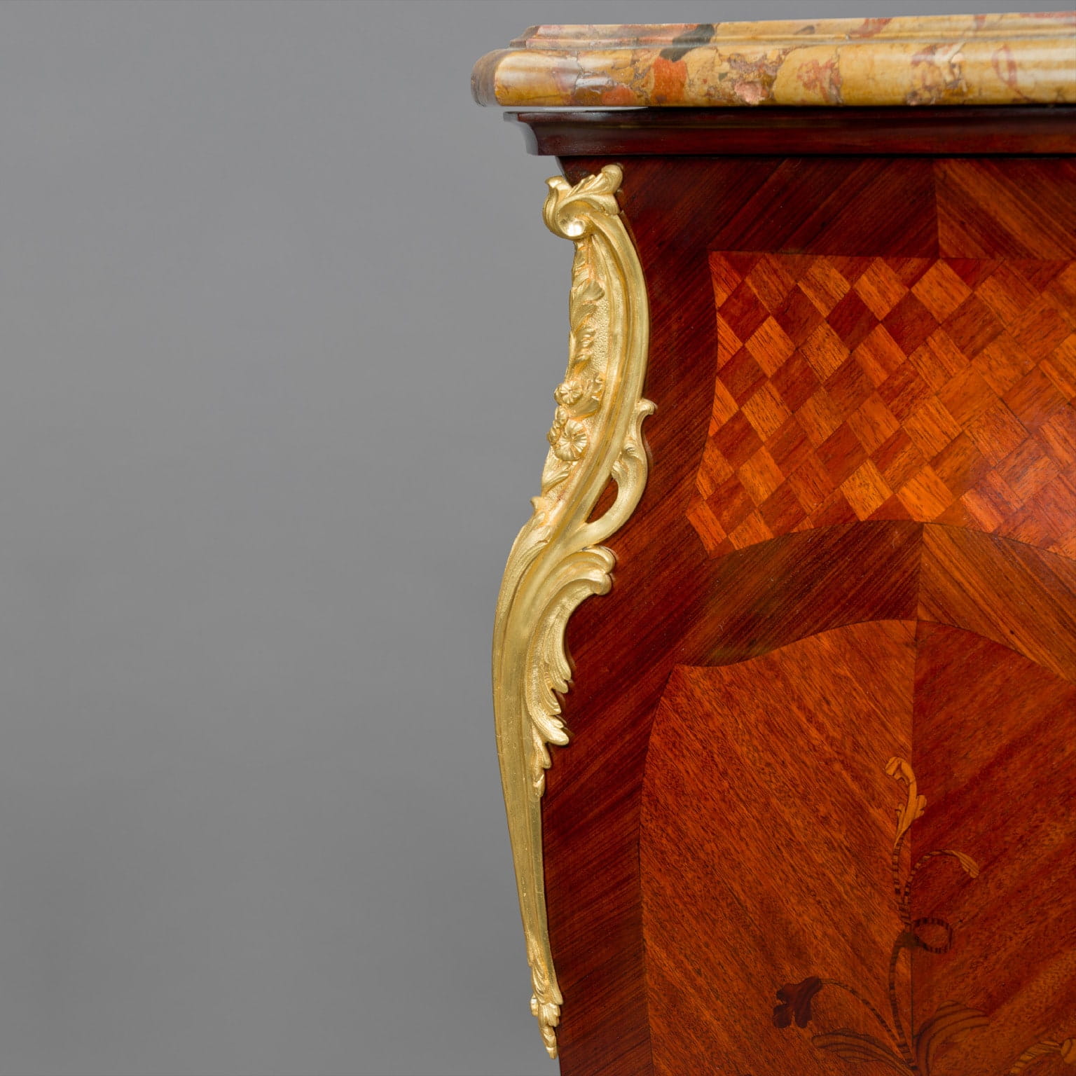 A Pair Of Louis XV Style Marquetry Inlaid Pedestals - Image 2