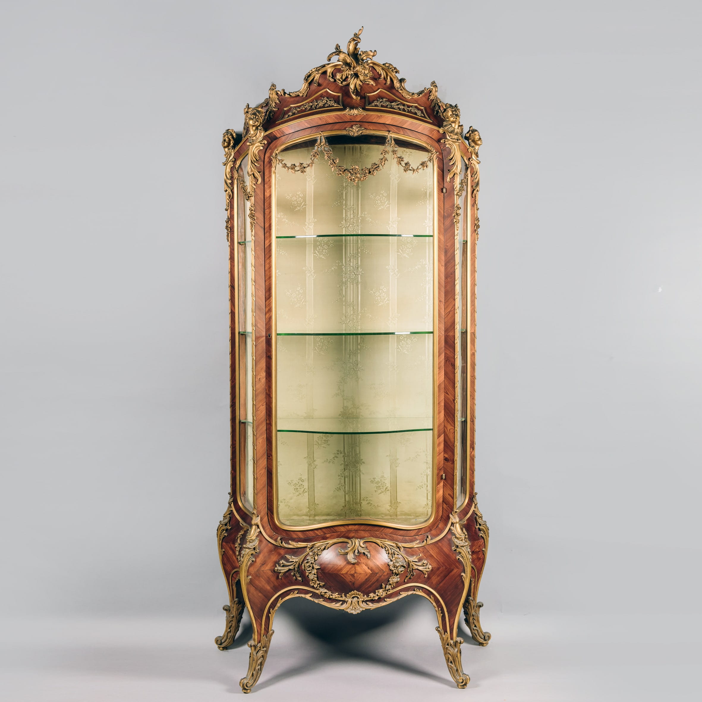 An Important Louis XV Style Gilt-Bronze Mounted Bombe Vitrine - Image 2