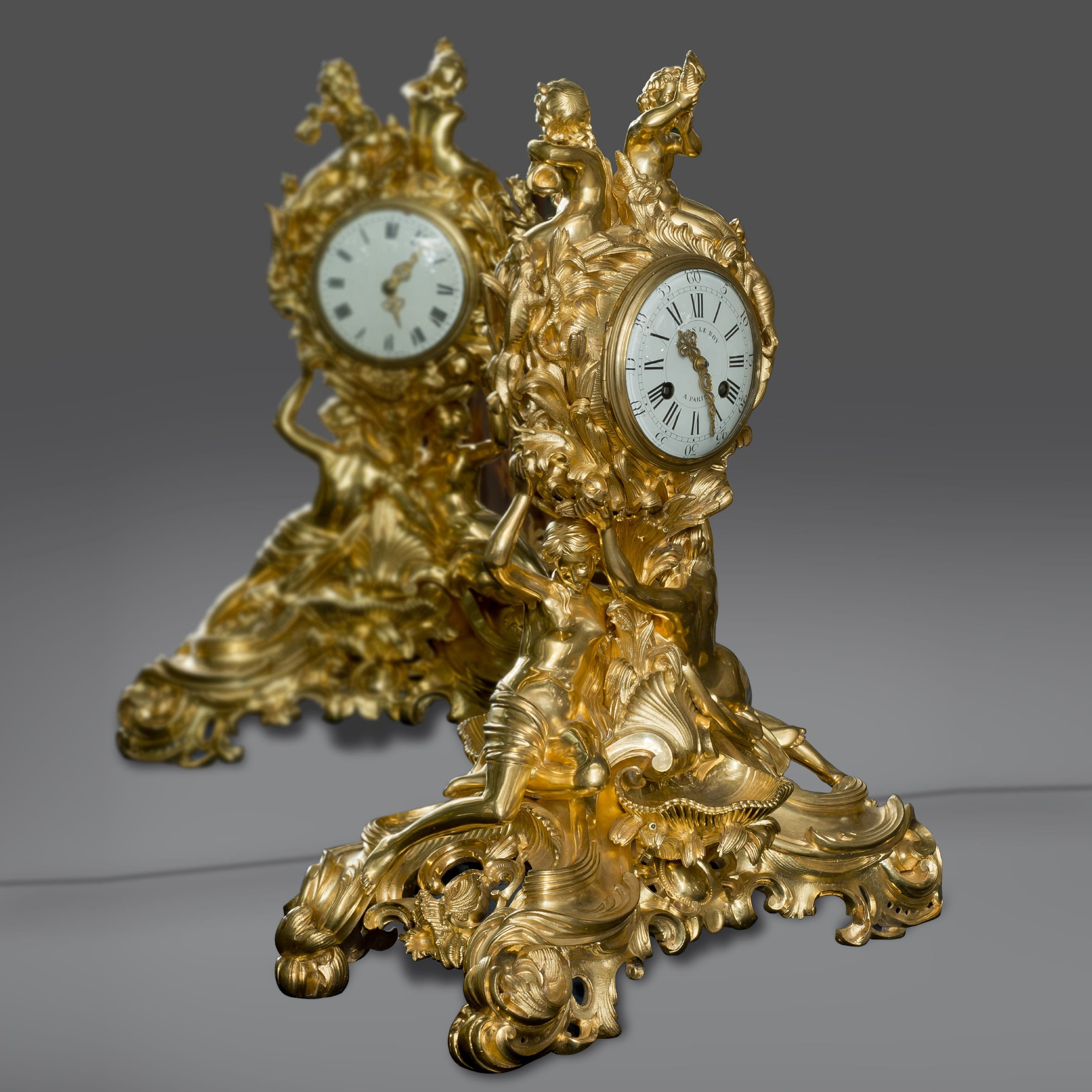 A Rare Napoléon III Gilt-Bronze Double-Faced Clock - Image 2