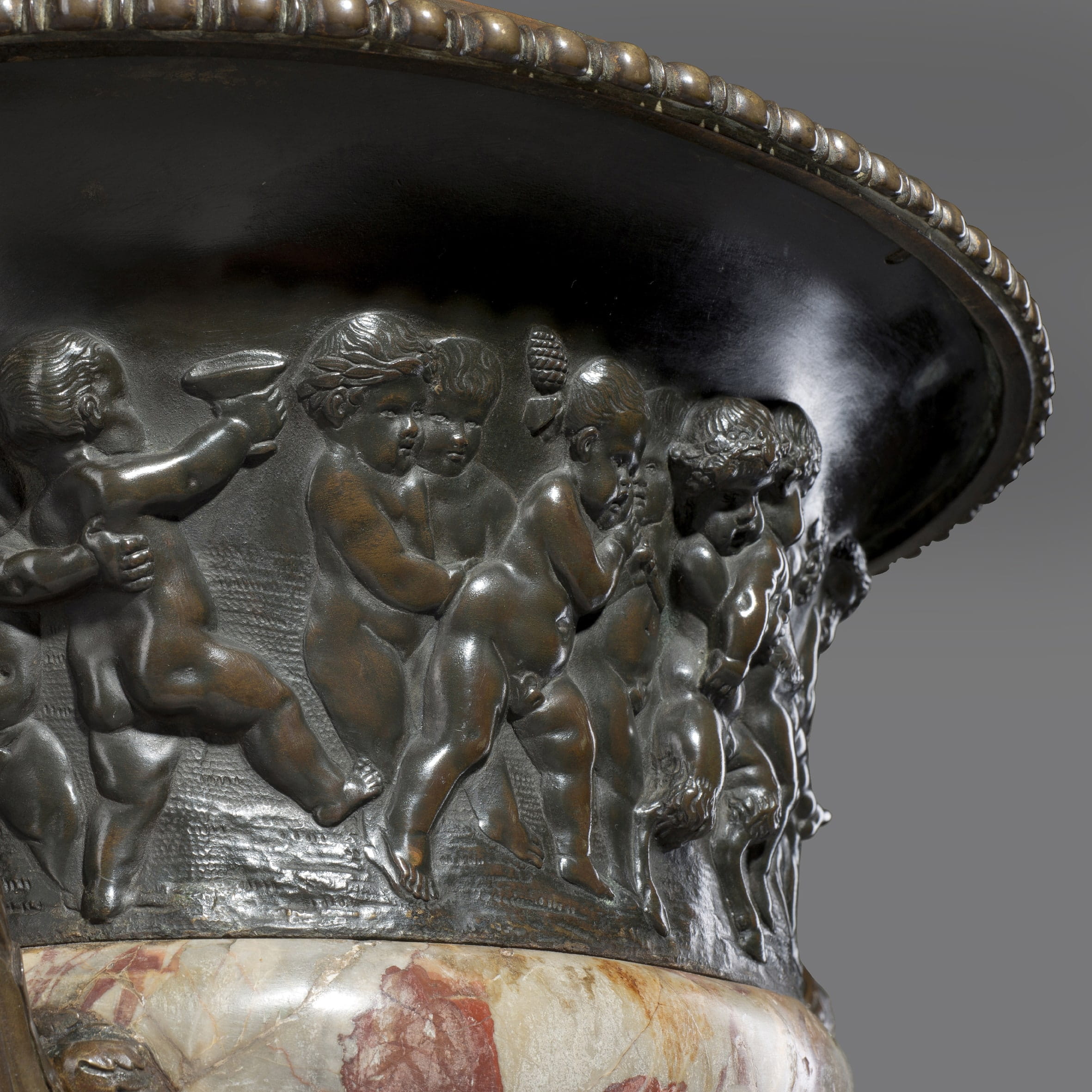A Louis XVI Style Patinated Bronze and Marble Jardinière - Image 3