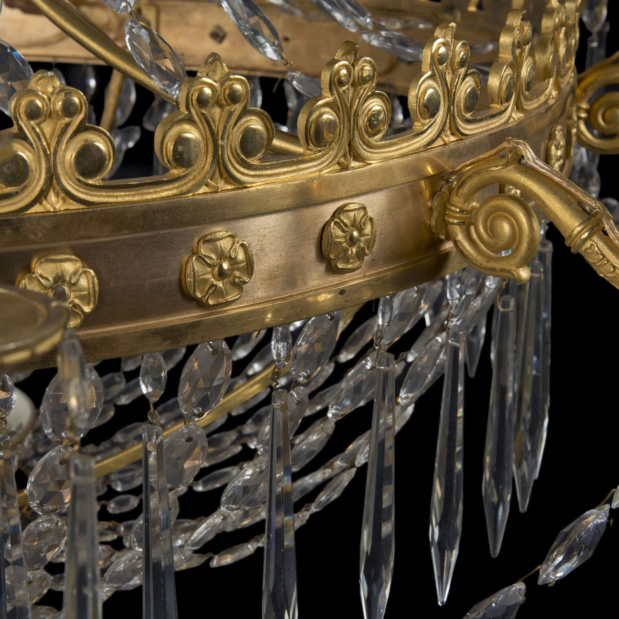 A Fine Louis XVI Style Ten-Light Tent and Bag Chandelier - Image 4