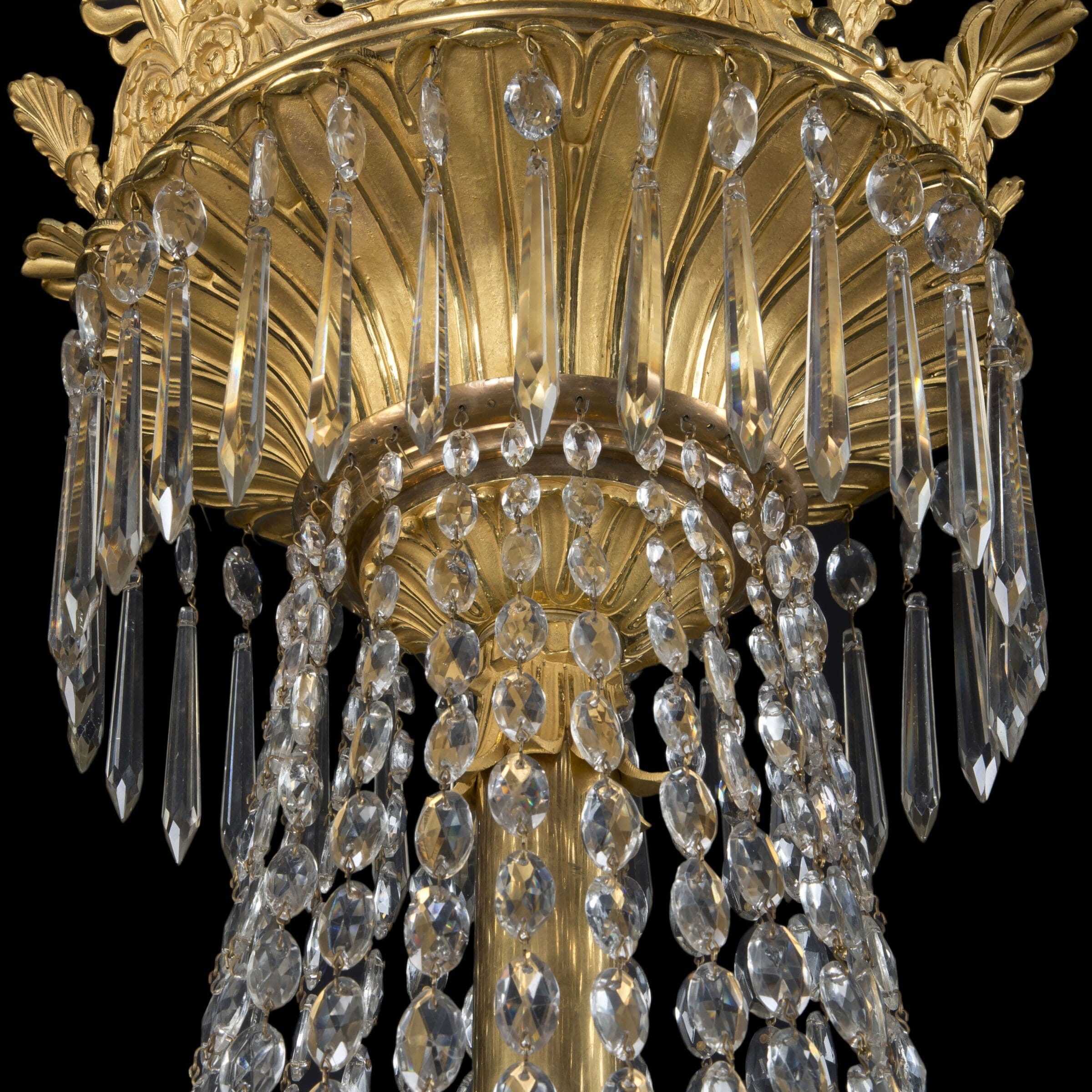 A Fine Louis XVI Style Ten-Light Tent and Bag Chandelier - Image 2