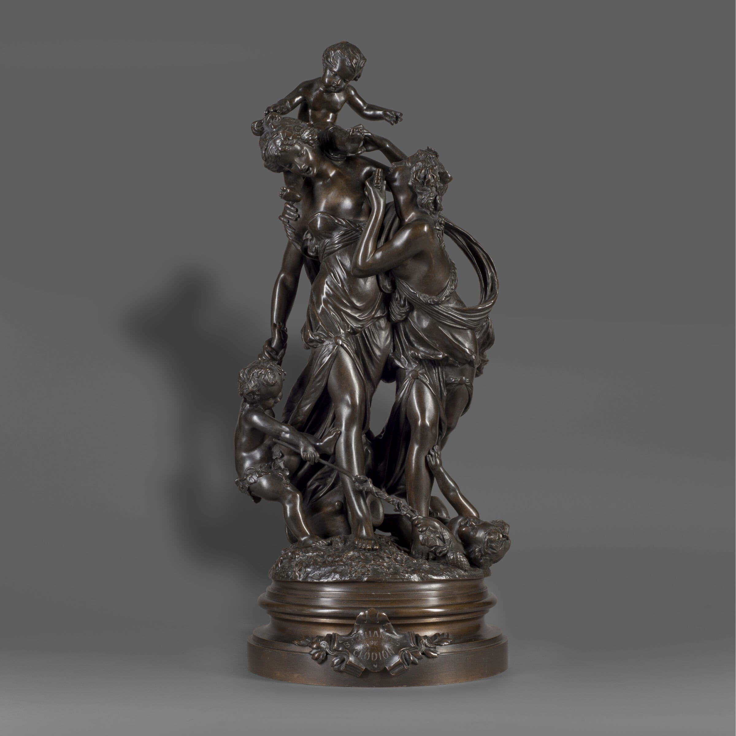'Bacchantes' - A Fine Patinated Bronze Figural Group