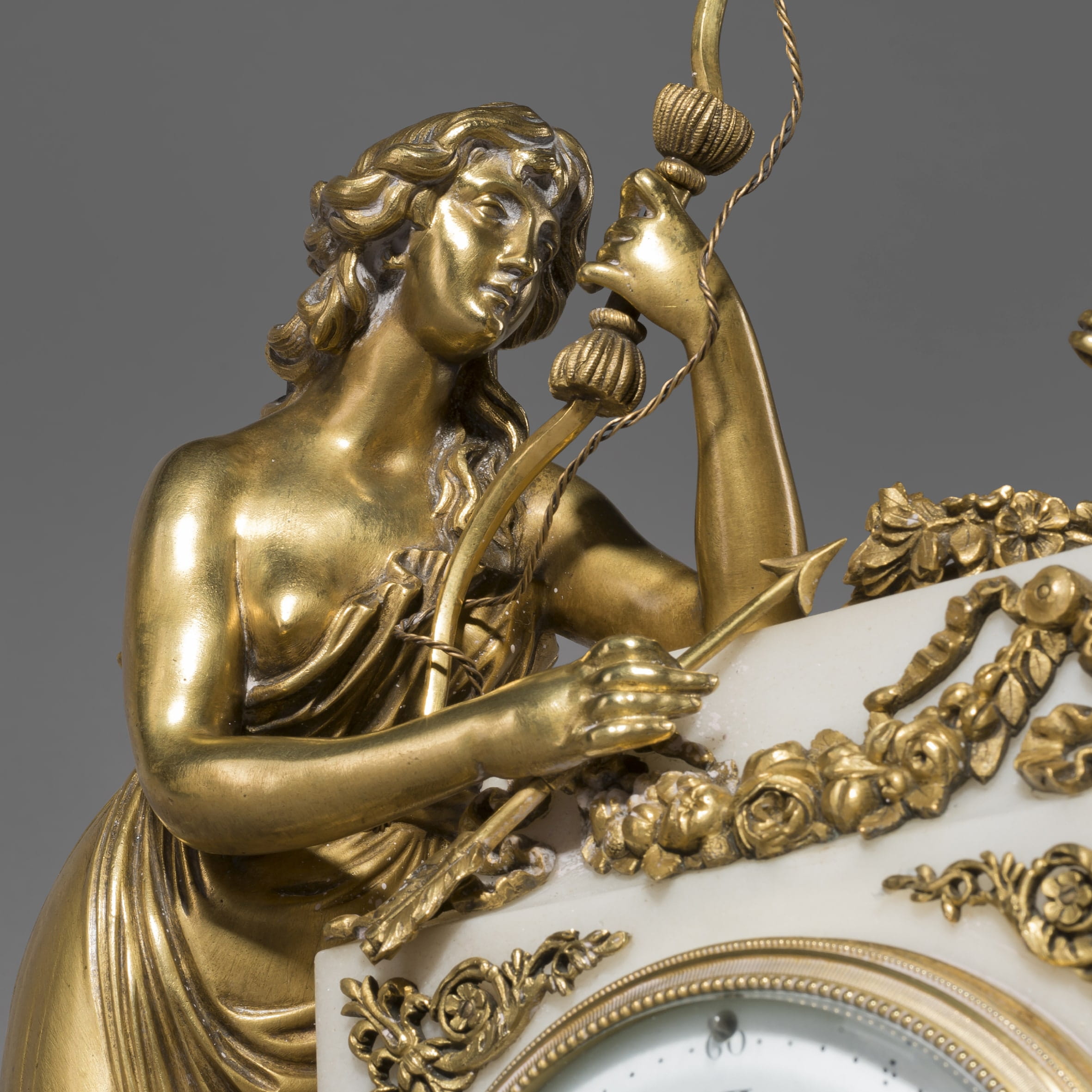 A Fine Louis XVI Style Gilt-Bronze and White Marble Clock - Image 2