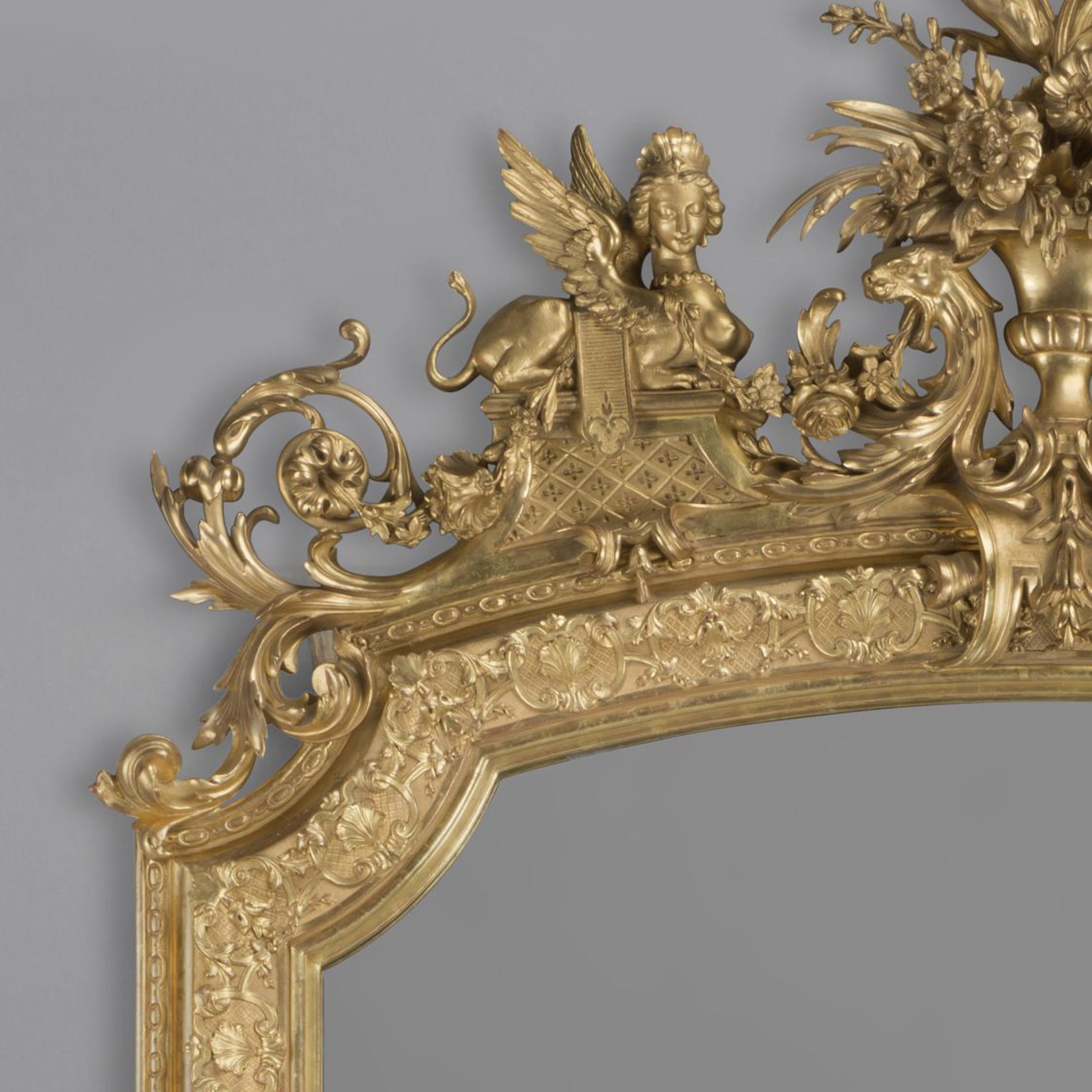 A Large Louis XVI Style Carved Giltwood and Gesso Mirror - Image 2