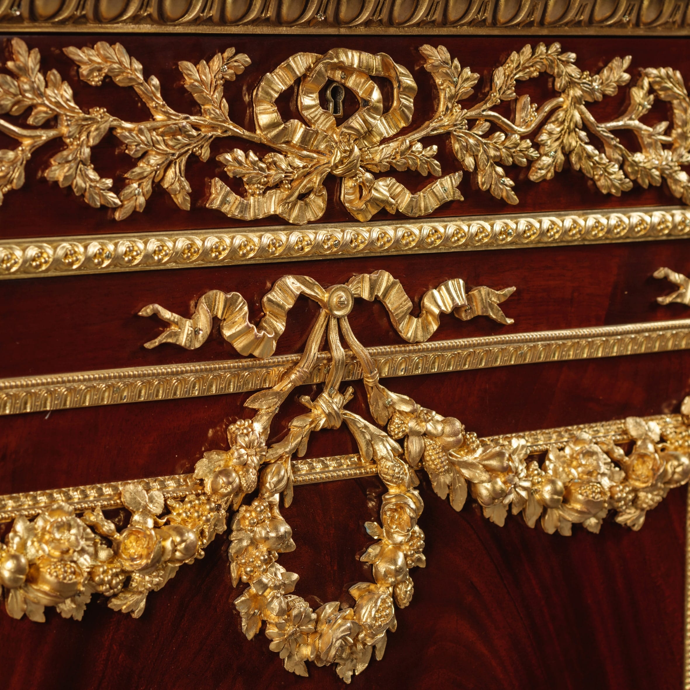 A Fine Louis XVI Style Gilt-Bronze Mounted Mahogany Commode, After The Model By Martin Carlin - Image 4