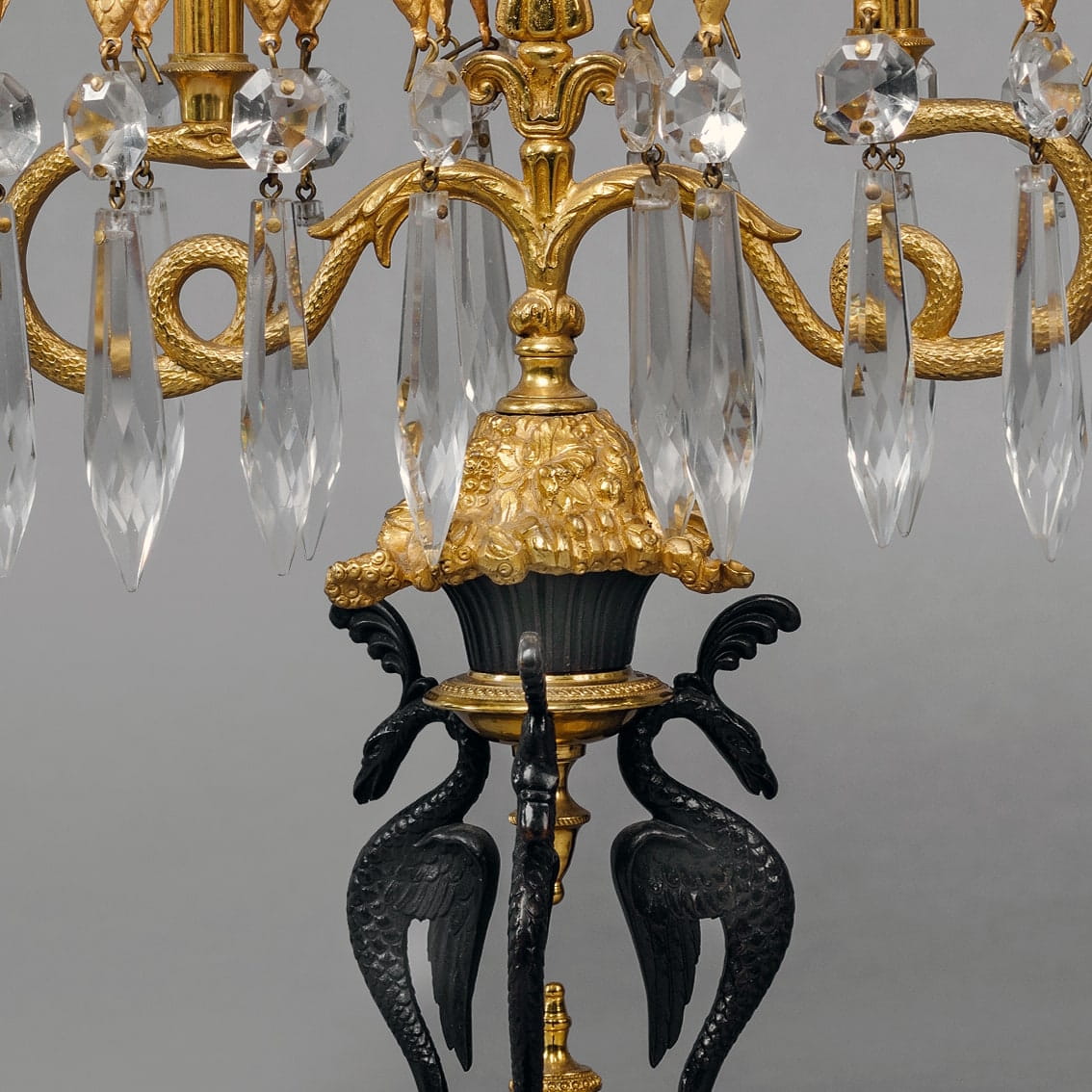 A Pair Of Empire Revival Twin-Light Lustre Candelabra - Image 3