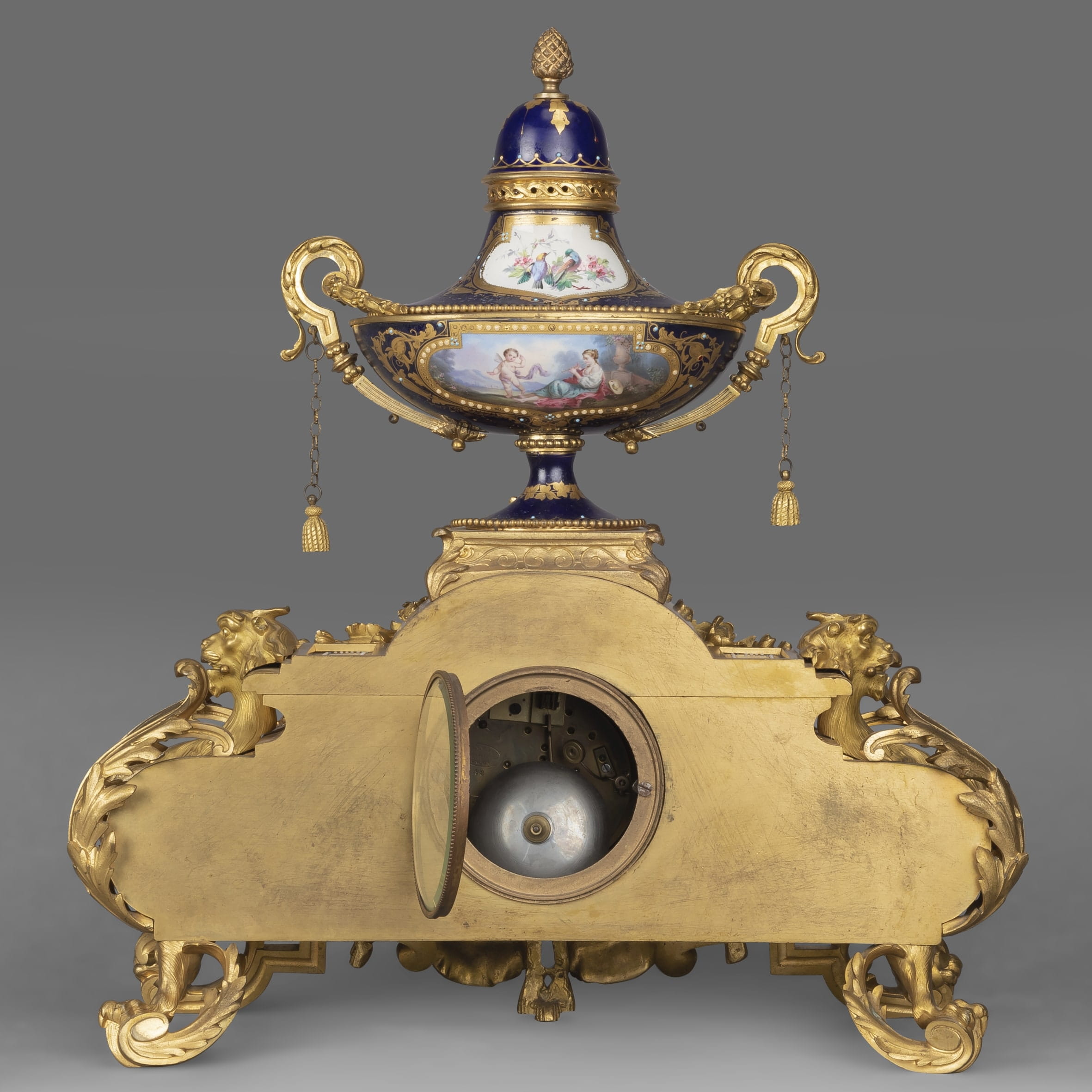 A Napoleon III Porcelain Mounted Clock Garniture - Image 6