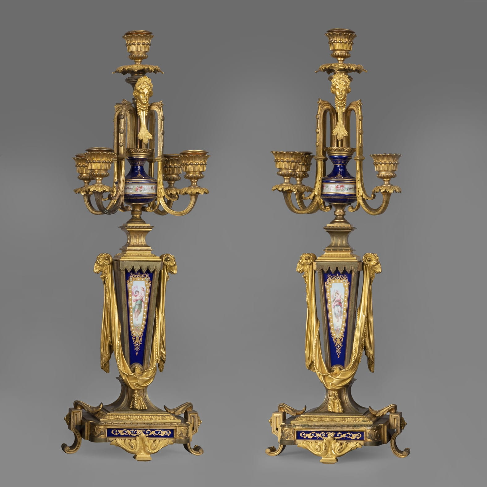 A Napoleon III Porcelain Mounted Clock Garniture - Image 3