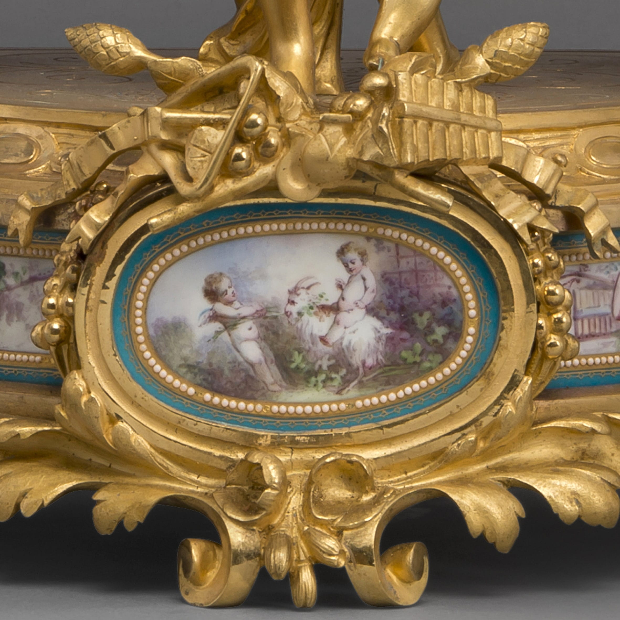 A Fine Gilt-Bronze and Sèvres Style Porcelain Mounted Figural Clock - Image 5