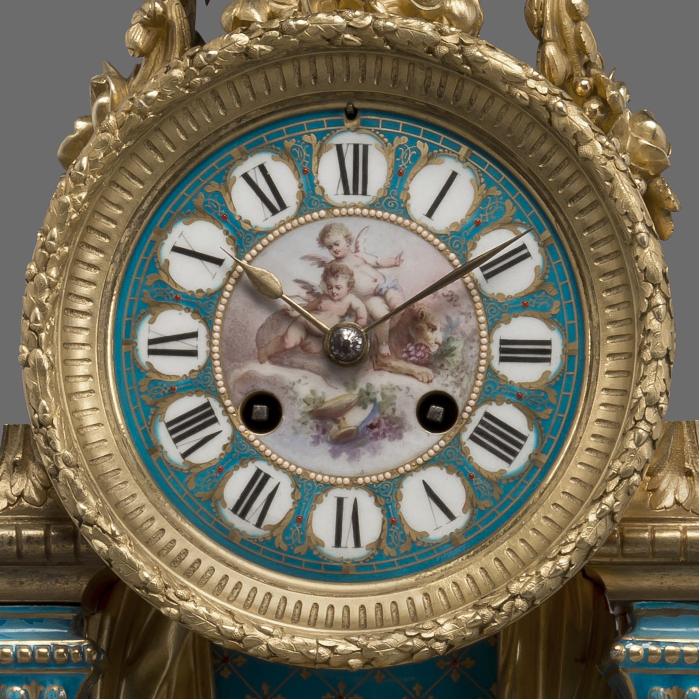 A Fine Gilt-Bronze and Sèvres Style Porcelain Mounted Figural Clock - Image 3