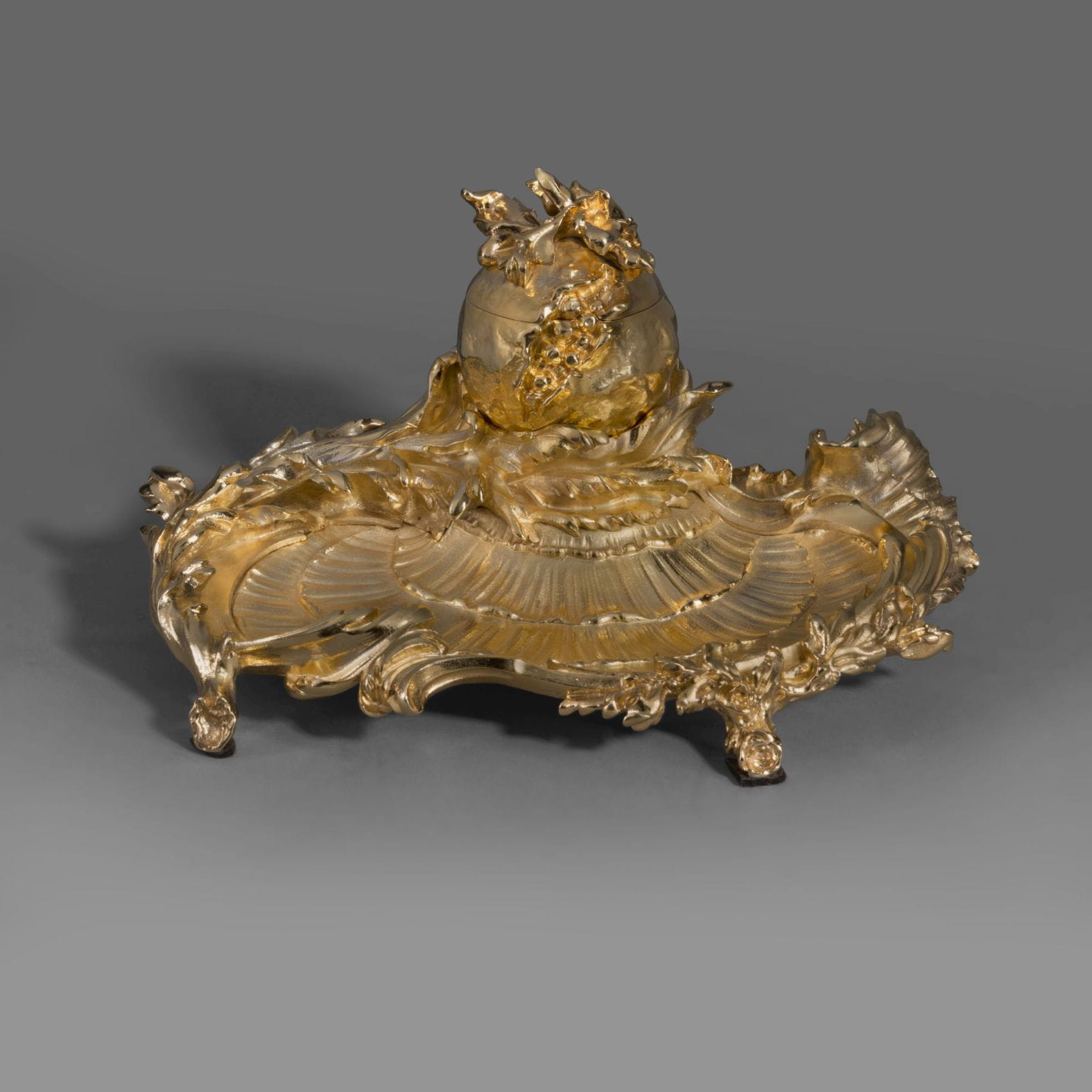 A Rare Louis XV Style Gilt-Bronze Encrier, By Paul Sormani