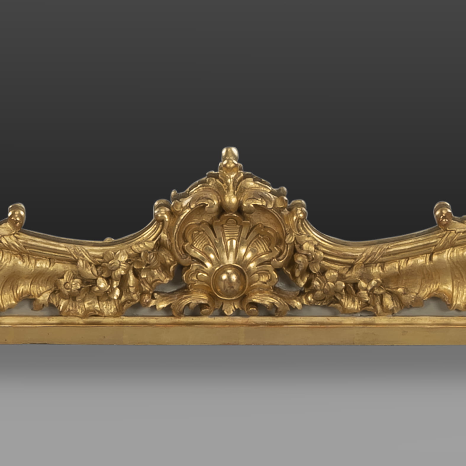A Finely Carved Louis XV Style Parcel-Gilt And Painted Trumeau Mirror - Image 8