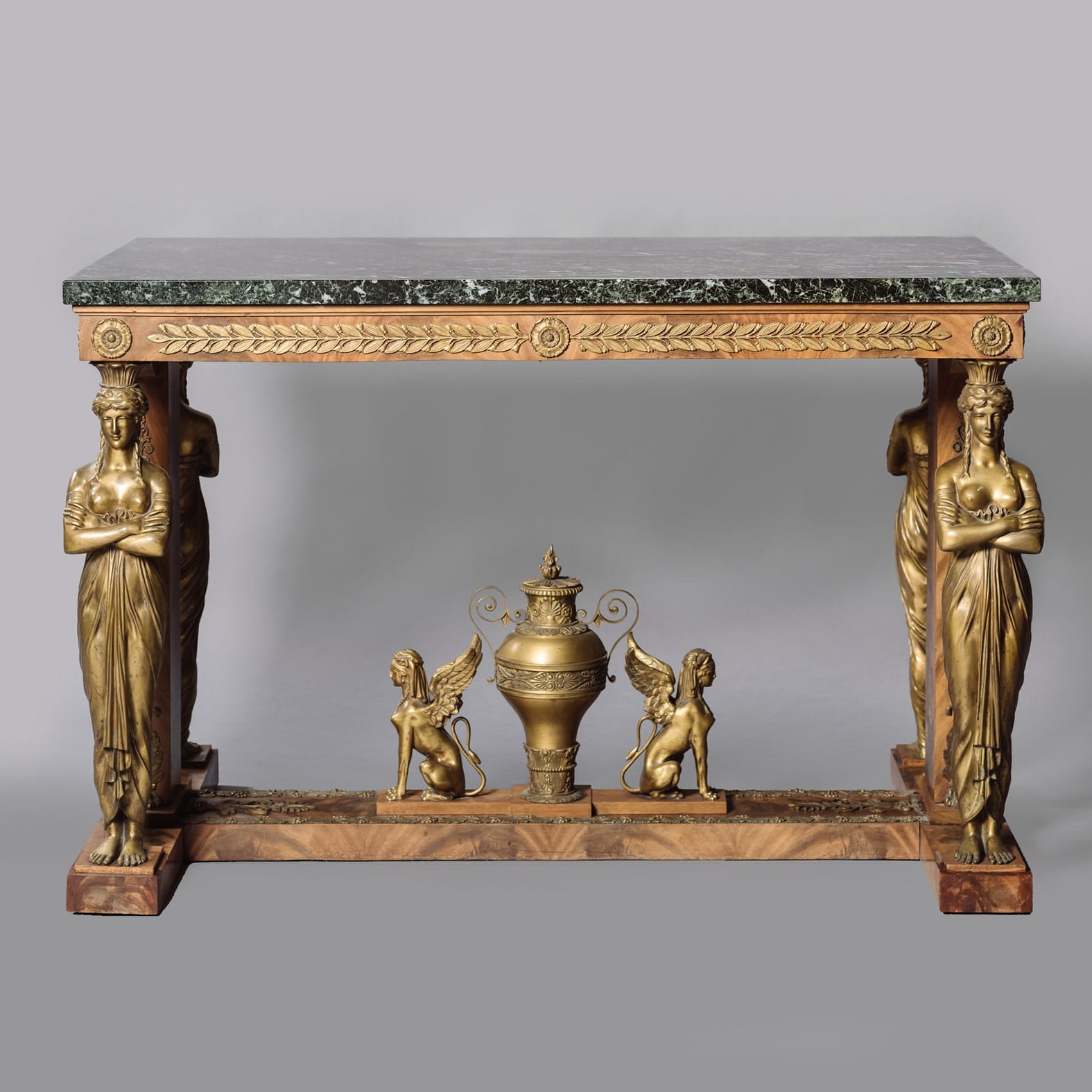 A Very Fine Empire Style Gilt-Bronze Mounted Mahogany Table de Milieu - Image 3
