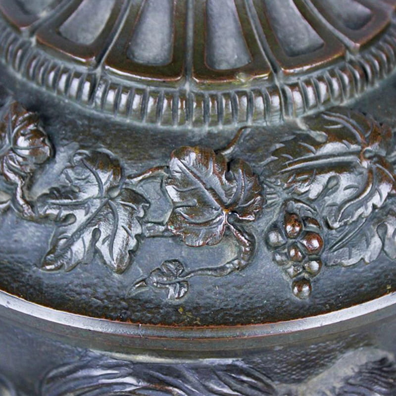 A Pair of Patinated Bronze and Marble Urns and Covers - Image 7