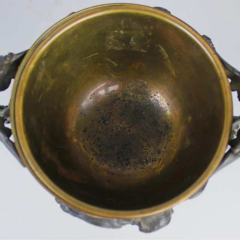 A Pair of Patinated Bronze and Marble Urns and Covers - Image 10