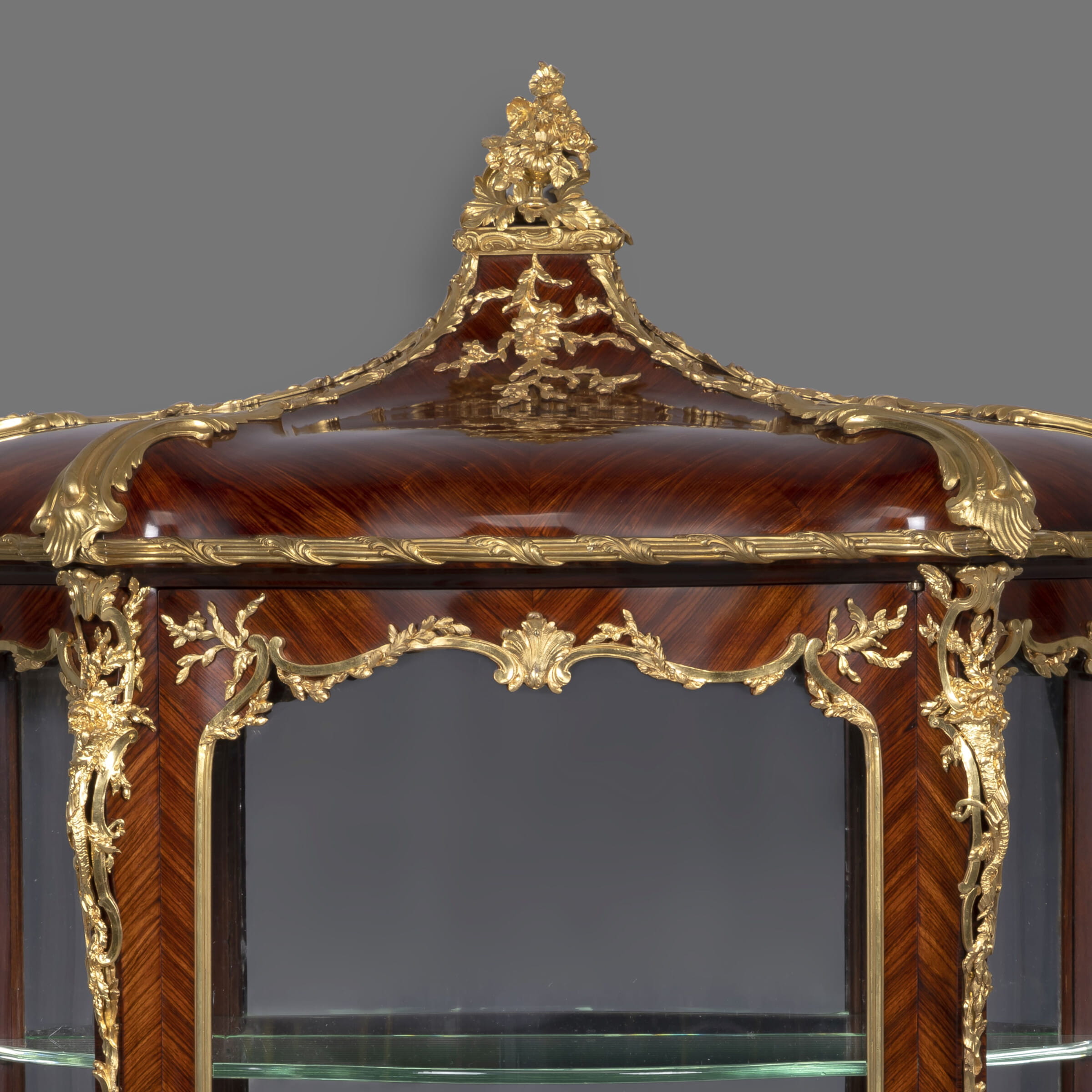An Unusual Louis XVI Style Gilt-Bronze Mounted Wall Vitrine - Image 2