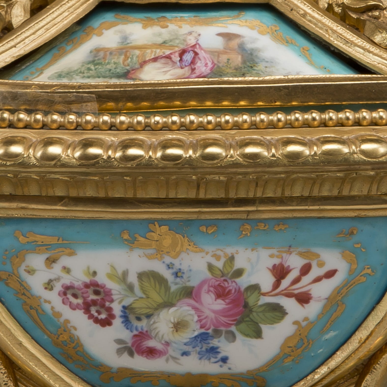 A Fine Louis XV Style Gilt-Bronze and Sèvres Style Porcelain Inkwell - Image 6