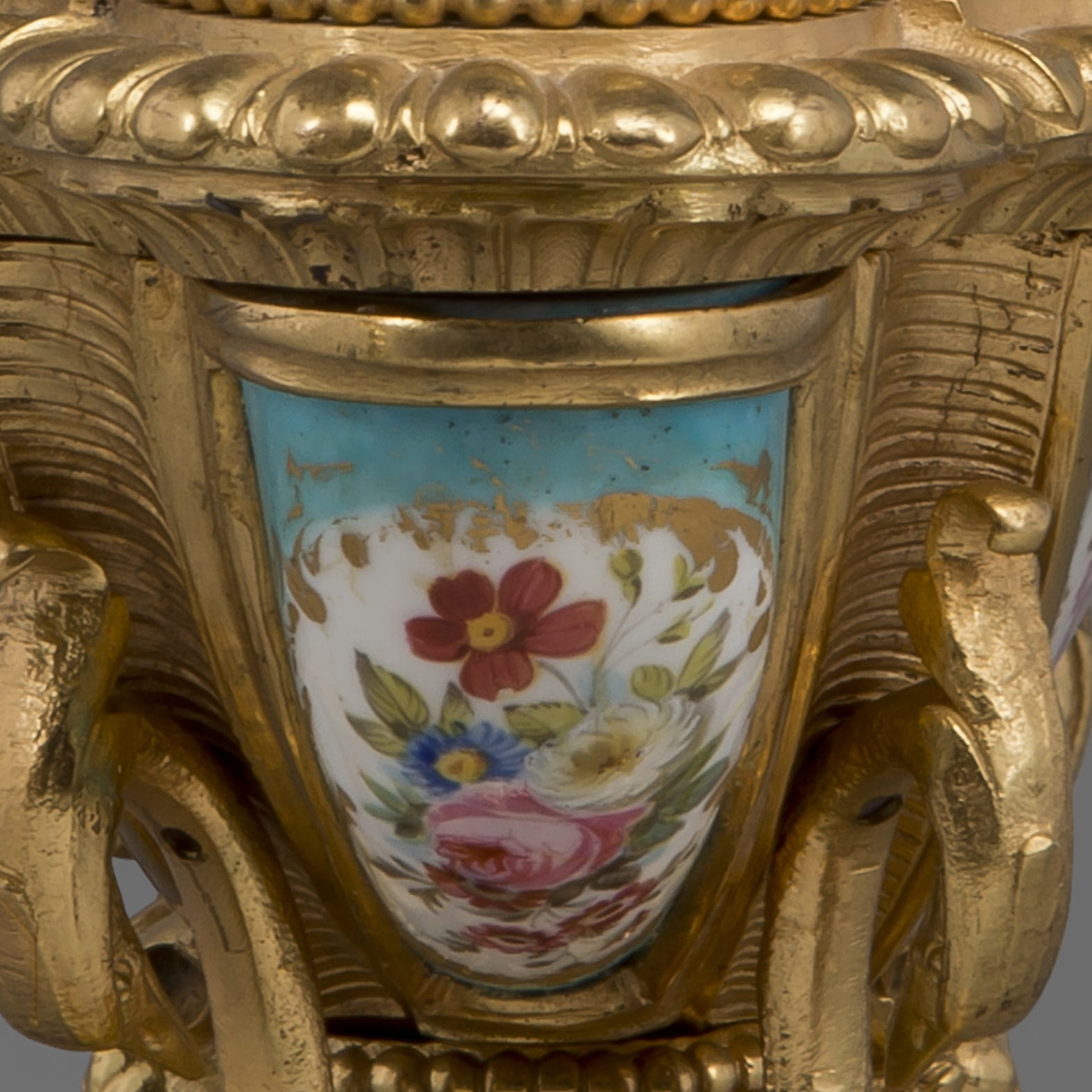 A Fine Louis XV Style Gilt-Bronze and Sèvres Style Porcelain Inkwell - Image 5