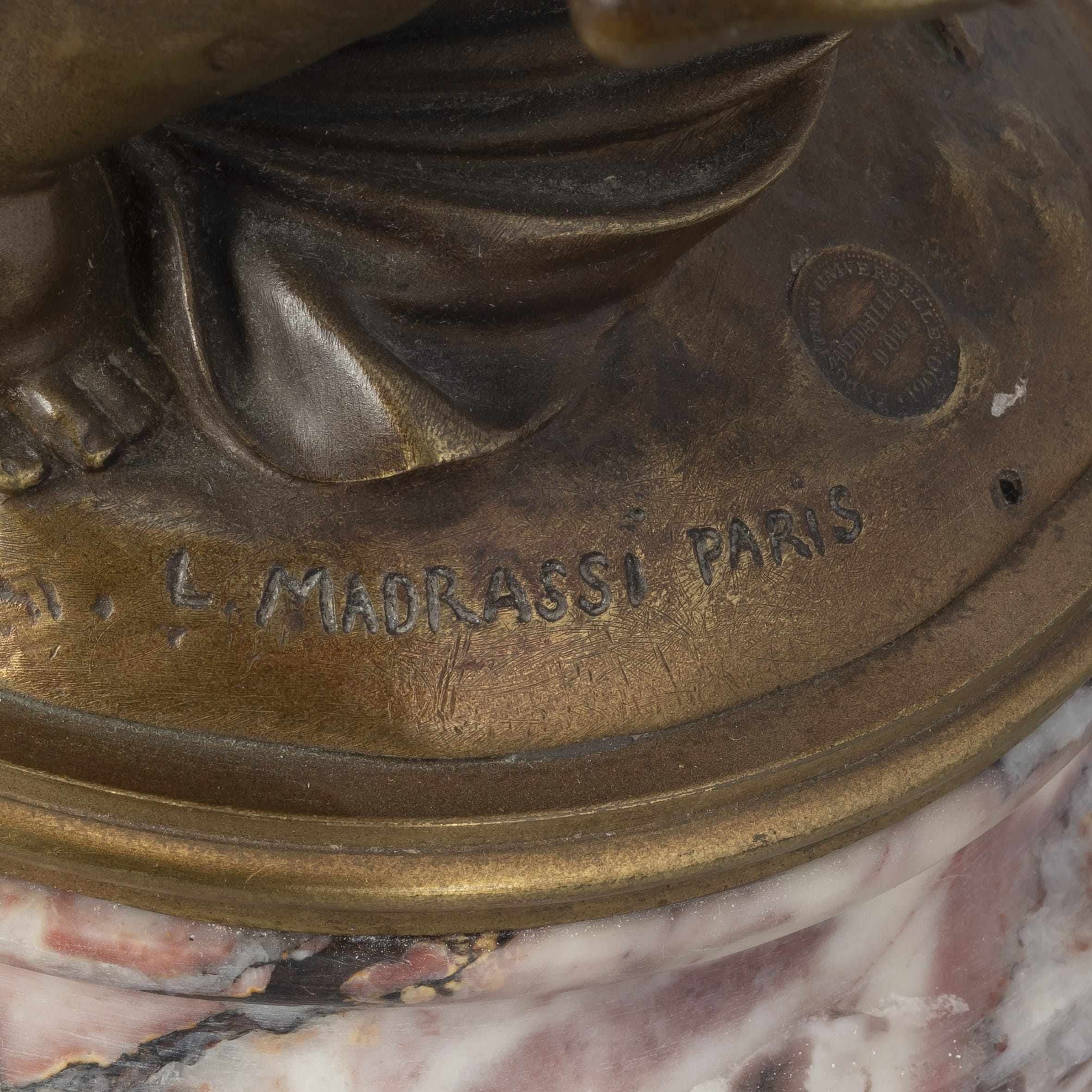 'L'innocence Tourmentée Par L'amour' - A Patinated Bronze Figural Group - Image 5
