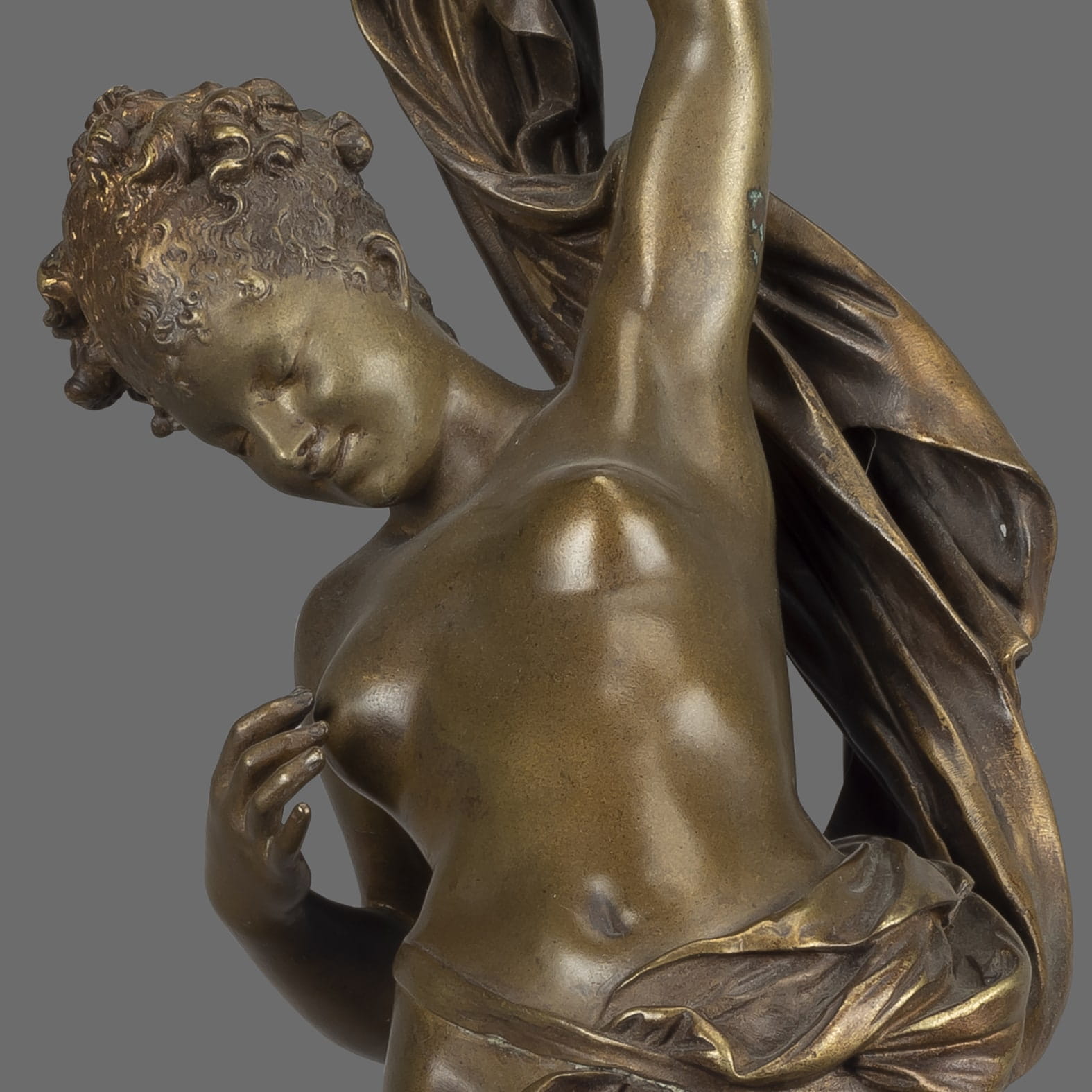 'L'innocence Tourmentée Par L'amour' - A Patinated Bronze Figural Group - Image 2