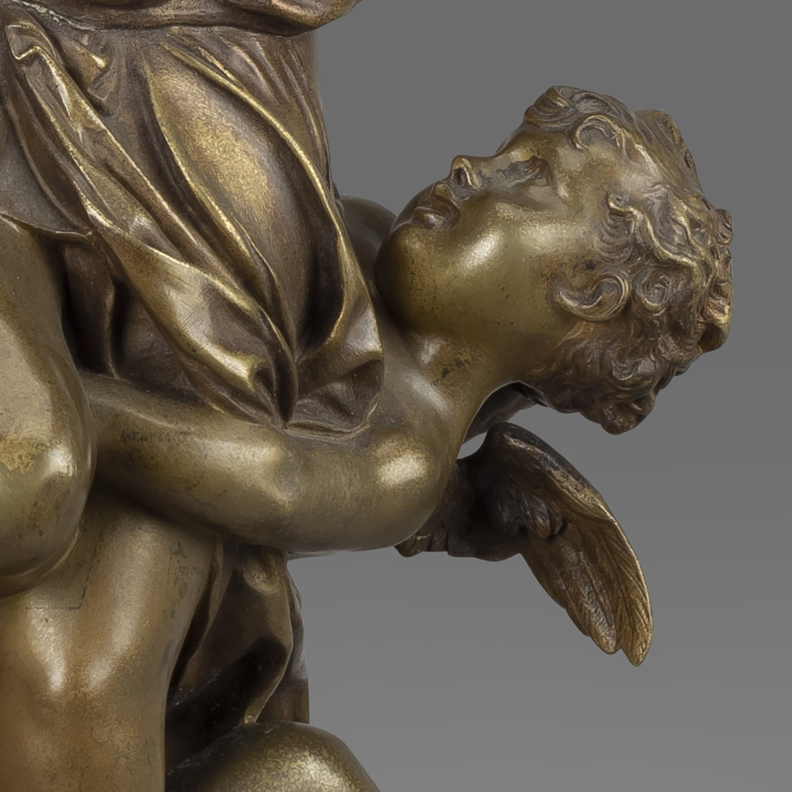 'L'innocence Tourmentée Par L'amour' - A Patinated Bronze Figural Group - Image 3