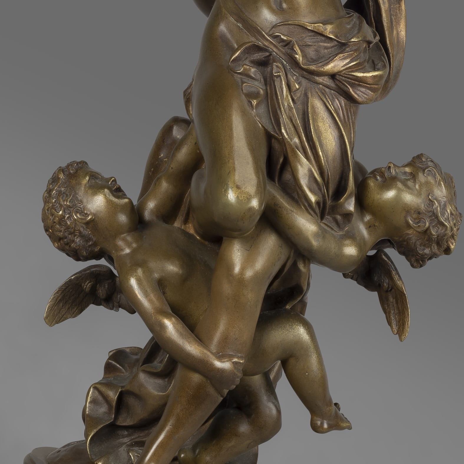 'L'innocence Tourmentée Par L'amour' - A Patinated Bronze Figural Group - Image 4