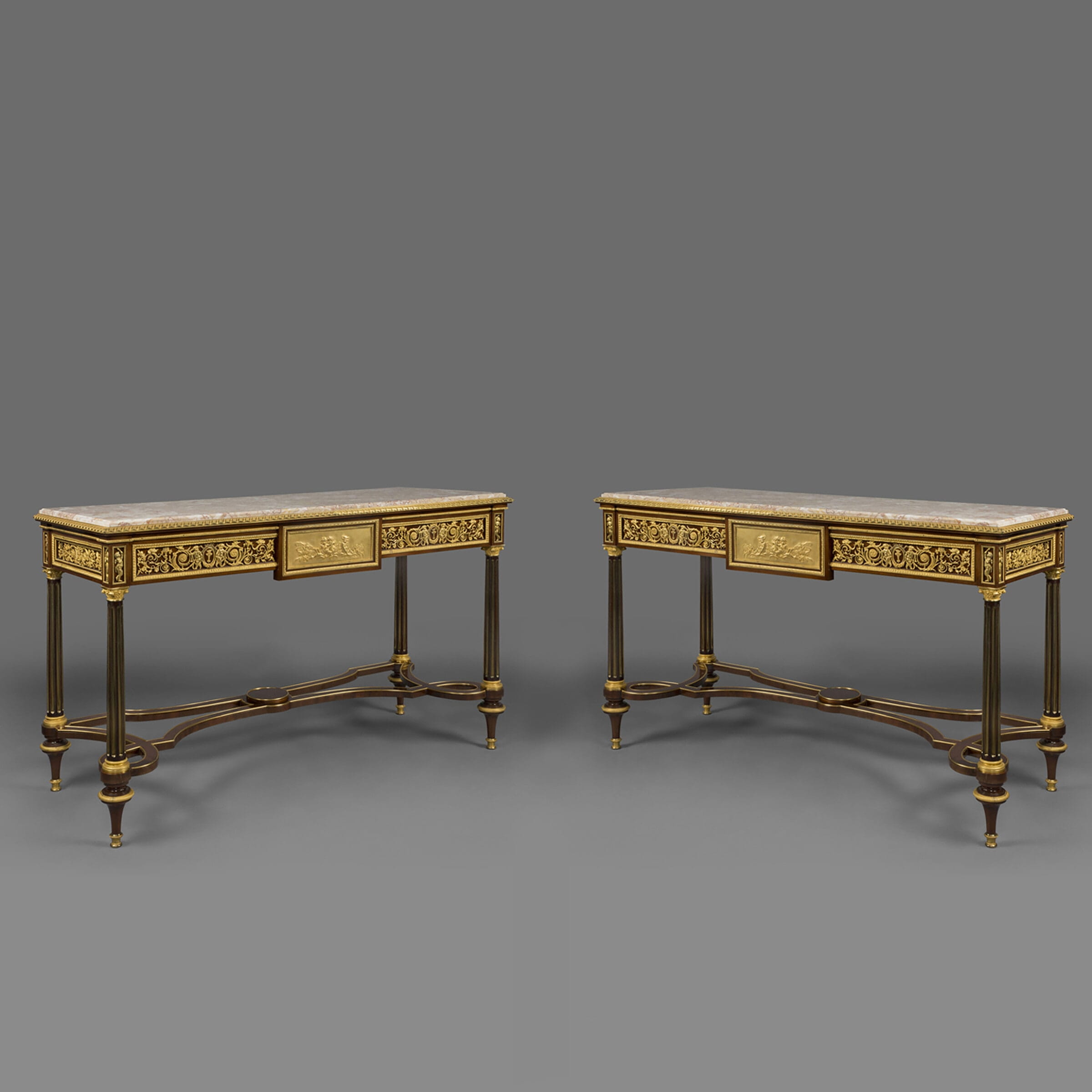 A Pair of Louis XVI Style Console Tables