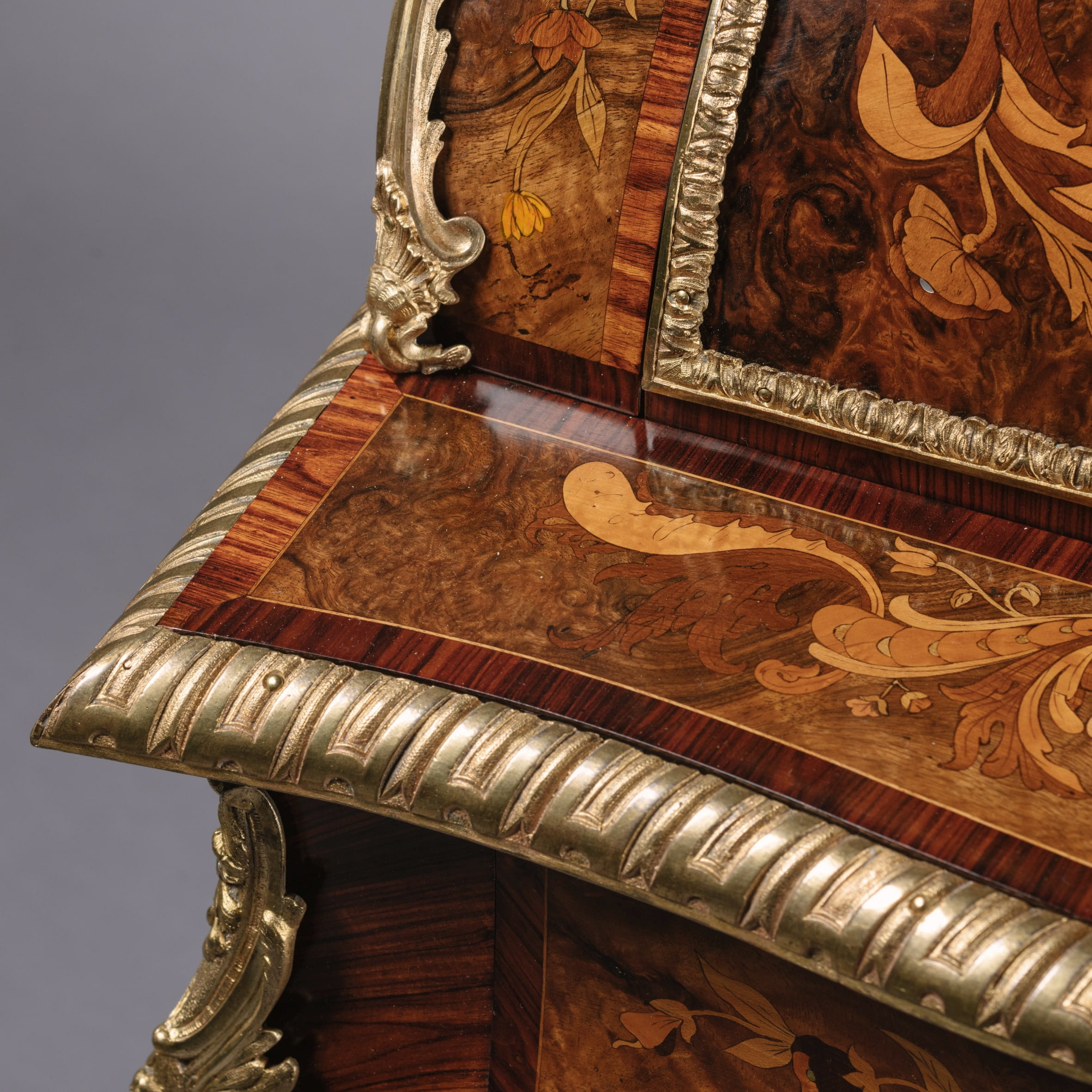 A Fine Victorian Gilt-Bronze Mounted Marquetry Inlaid Bureau De Dame - Image 11