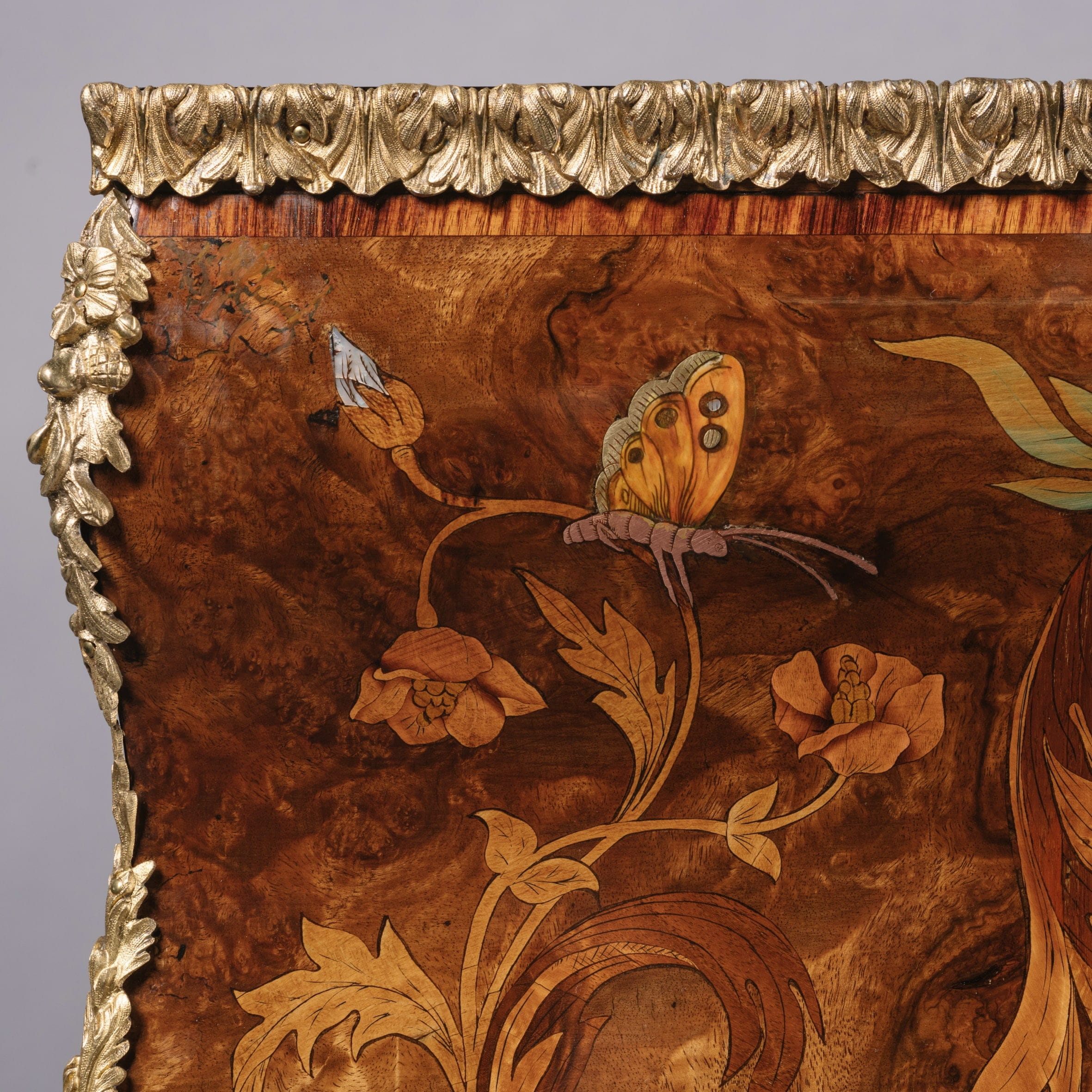 A Fine Victorian Gilt-Bronze Mounted Marquetry Inlaid Bureau De Dame - Image 12