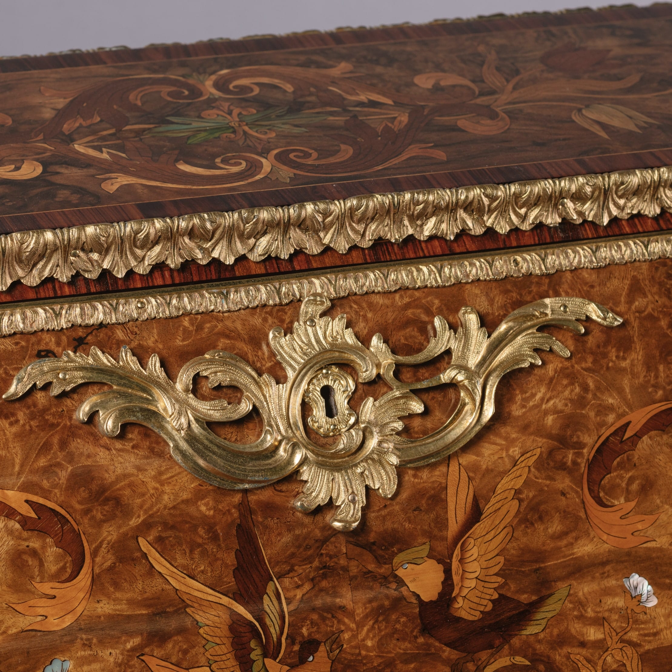 A Fine Victorian Gilt-Bronze Mounted Marquetry Inlaid Bureau De Dame - Image 6
