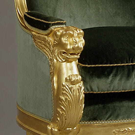 An Important Pair of Empire Style Carved Giltwood Tub Chairs - Image 2