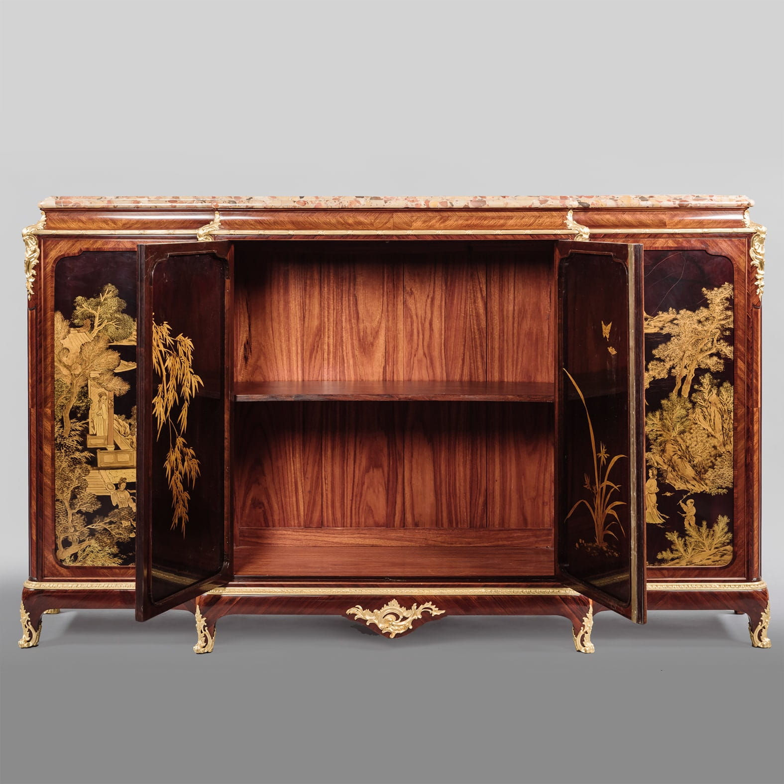A Fine Louis XV Style Gilt-bronze Mounted Japanned Side Cabinet - Image 3