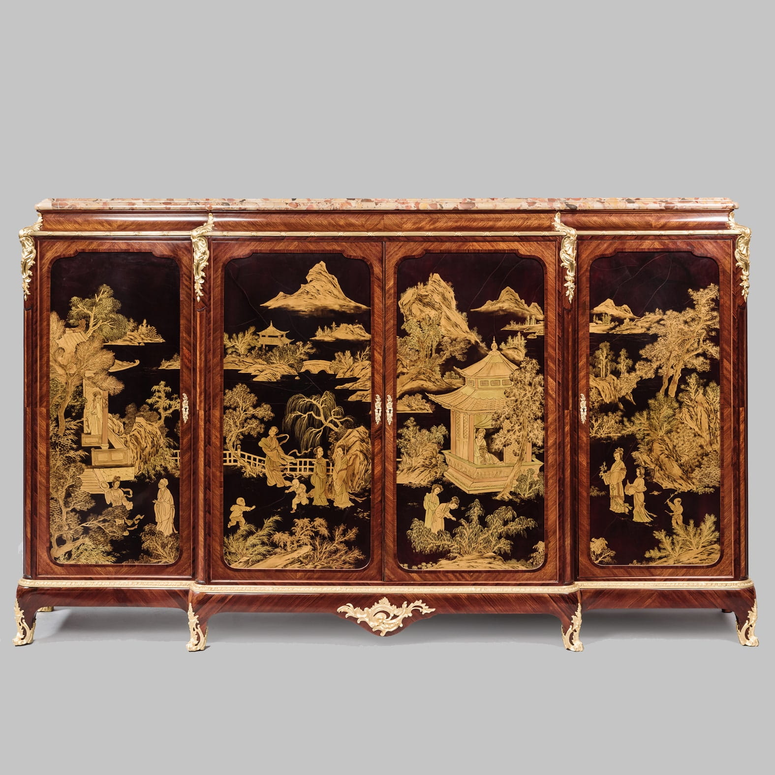A Fine Louis XV Style Gilt-bronze Mounted Japanned Side Cabinet - Image 2