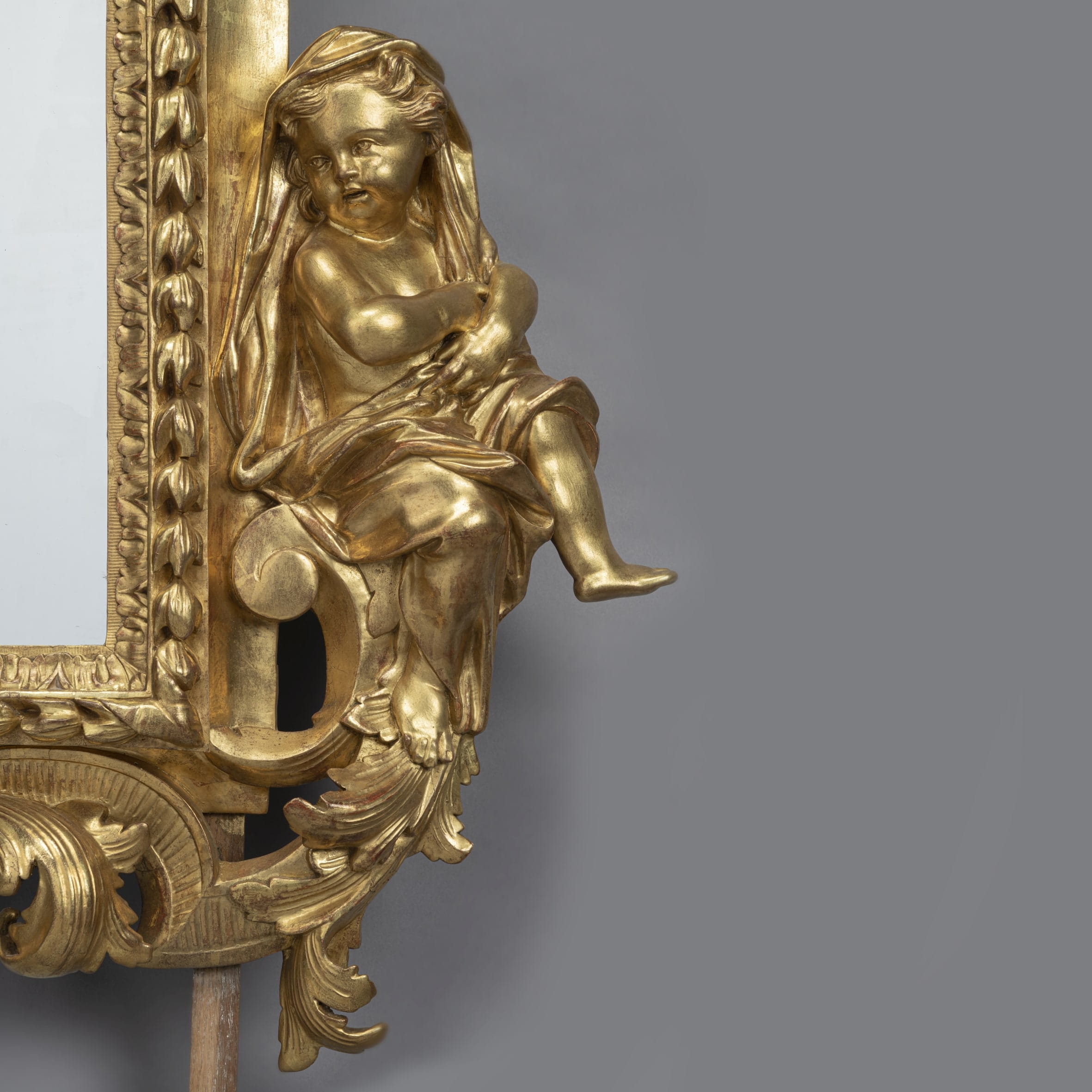 A Fine North Italian Baroque Revival Carved Giltwood Mirror Allegorical of The Seasons - Image 7