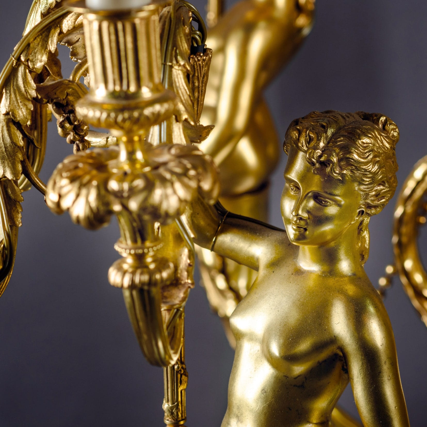 A Magnificent Louis XVI Style Gilt-Bronze Twenty-Four-Light Figural Chandelier - Image 7
