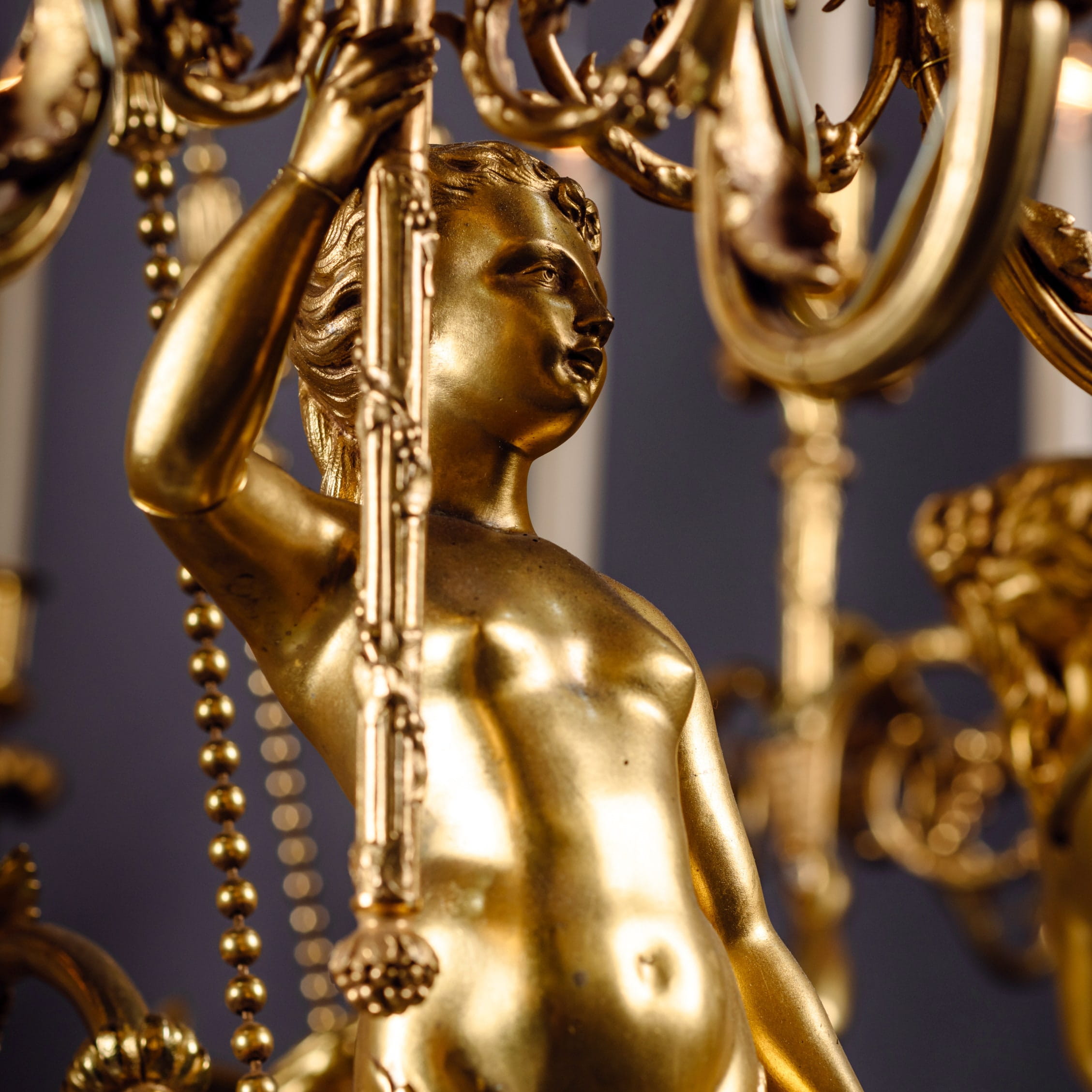 A Magnificent Louis XVI Style Gilt-Bronze Twenty-Four-Light Figural Chandelier - Image 2