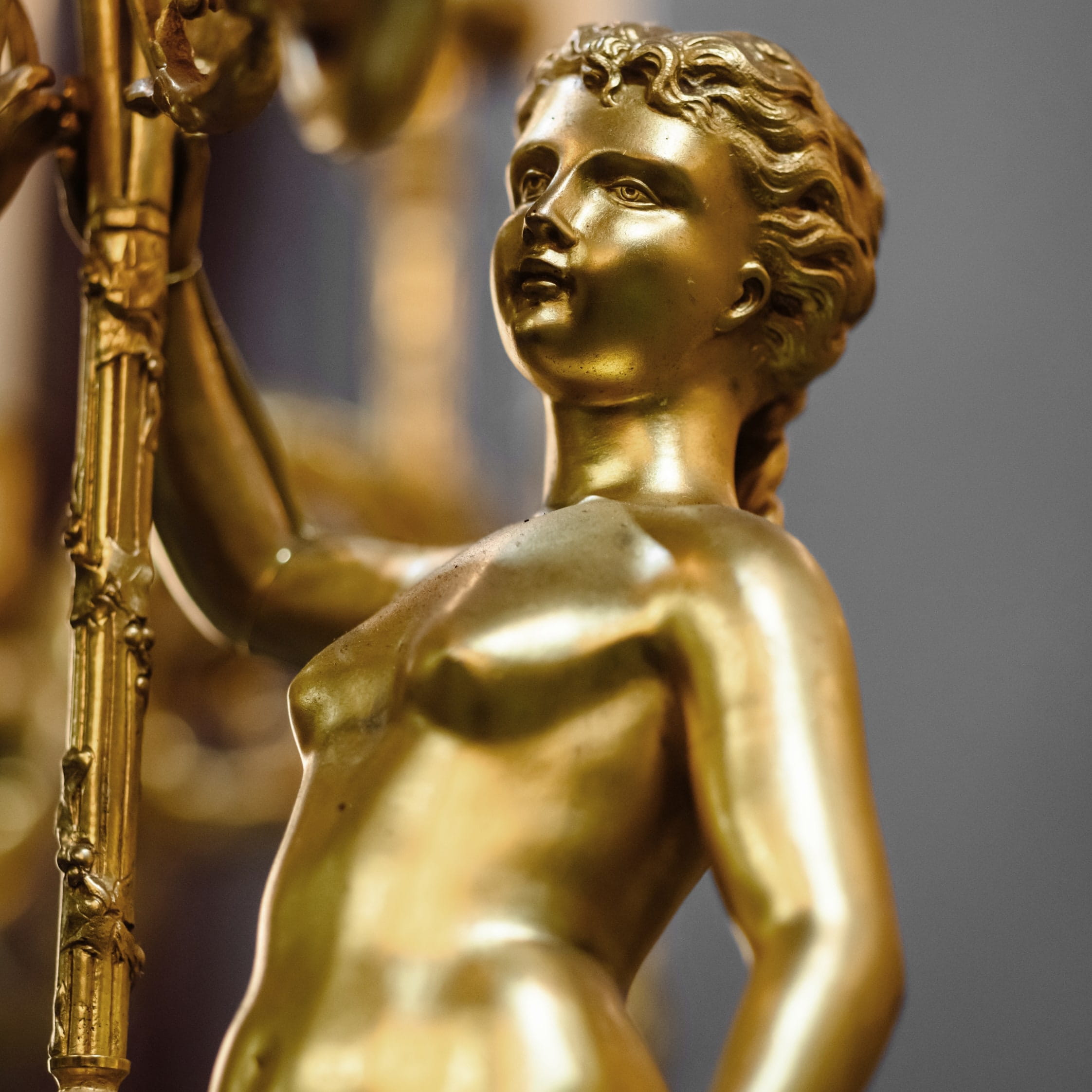 A Magnificent Louis XVI Style Gilt-Bronze Twenty-Four-Light Figural Chandelier - Image 5