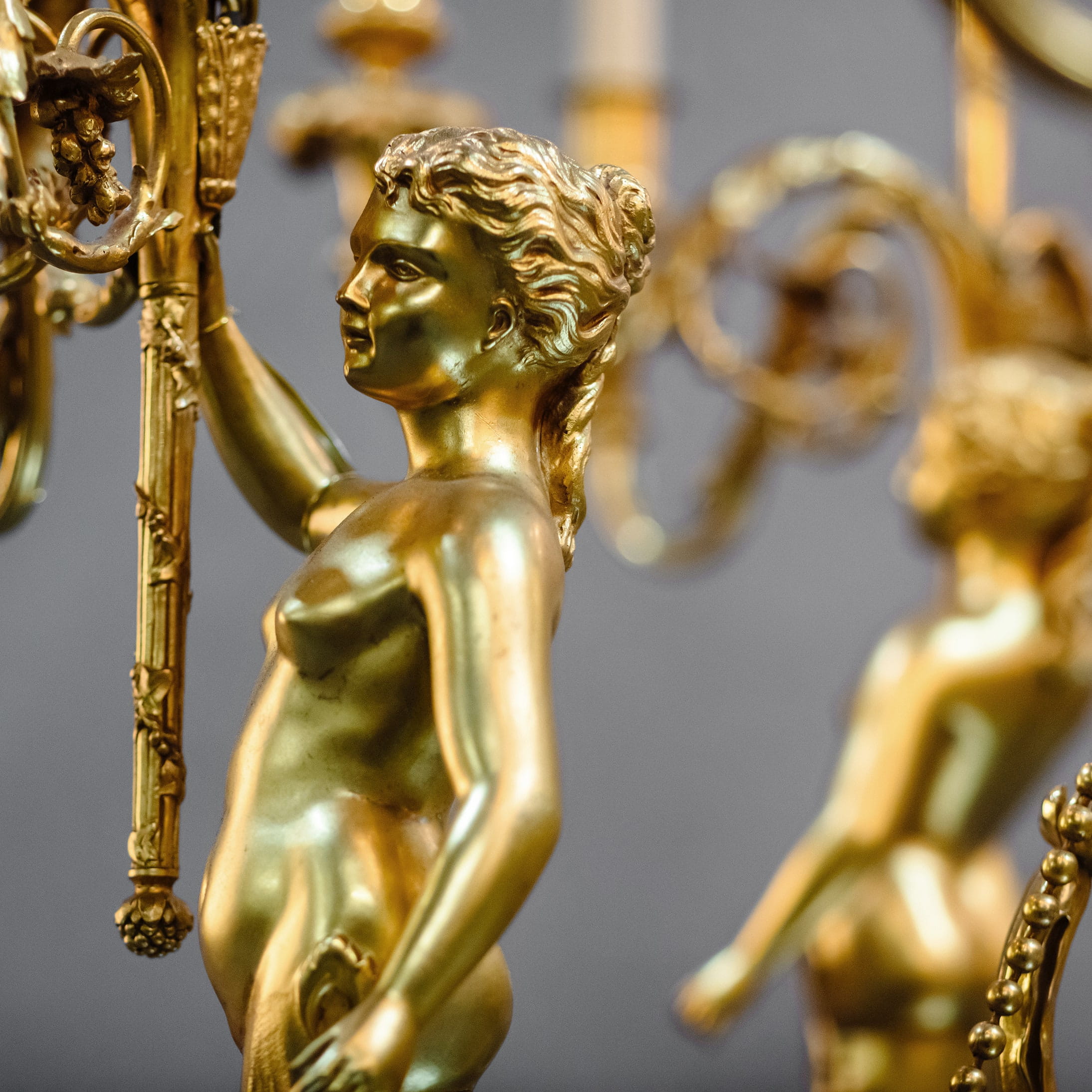 A Magnificent Louis XVI Style Gilt-Bronze Twenty-Four-Light Figural Chandelier - Image 9