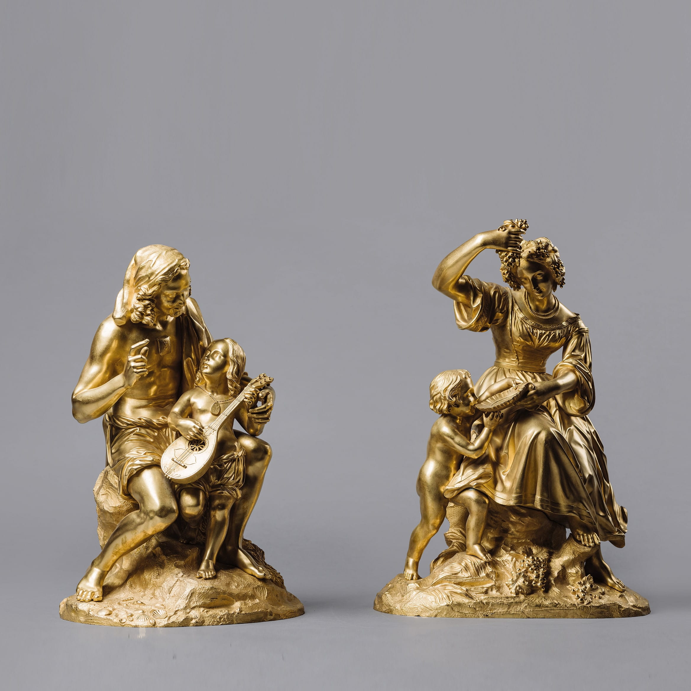 A Pair of Napoleon III Allegorical Groups Depicting Music and Wine