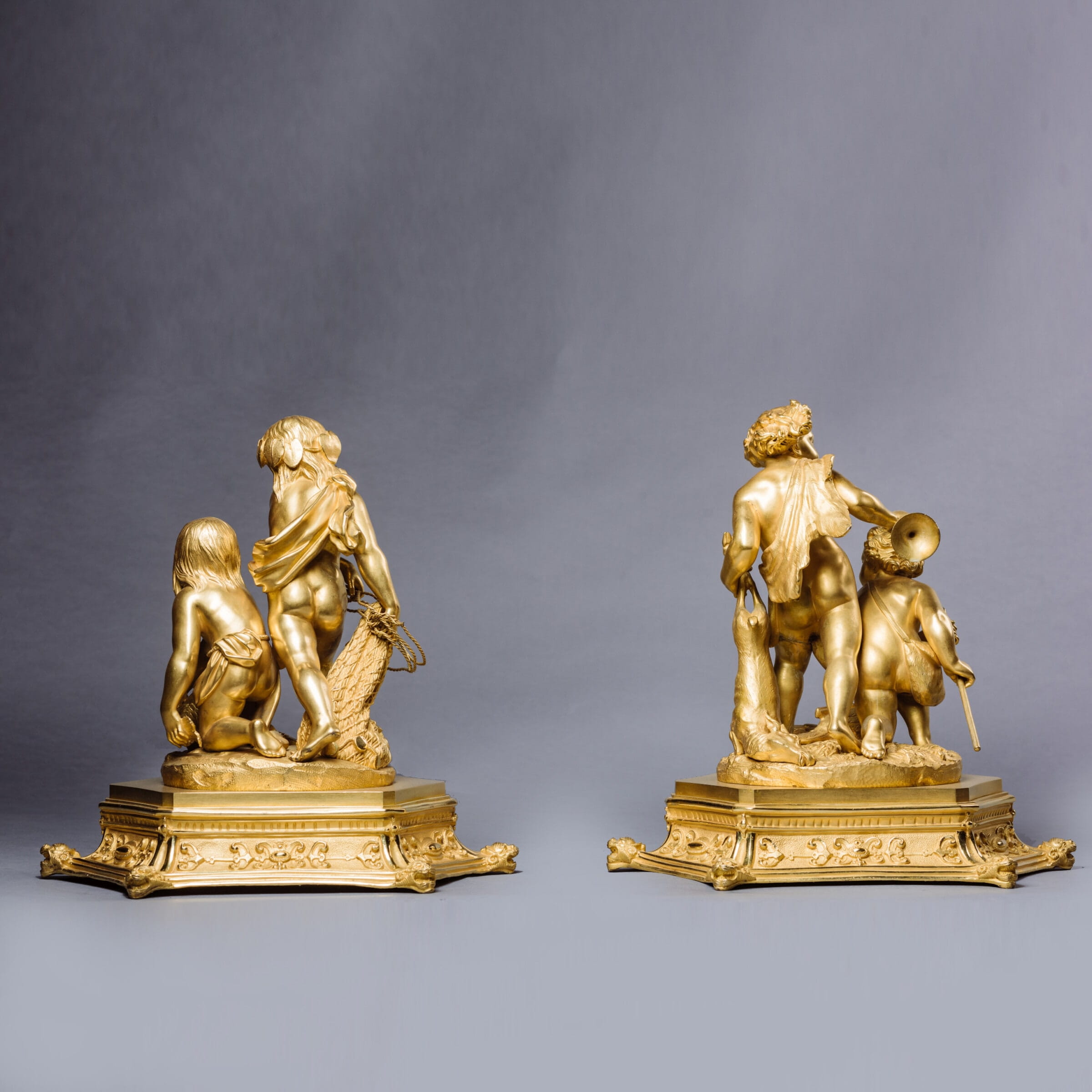 A Pair of Napoleon III Period Gilt-Bronze Figural Groups - Image 3