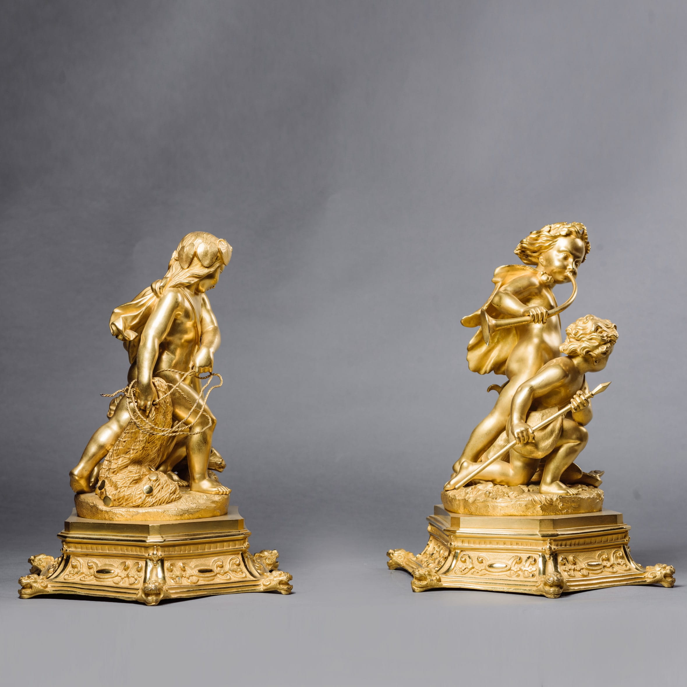 A Pair of Napoleon III Period Gilt-Bronze Figural Groups - Image 2